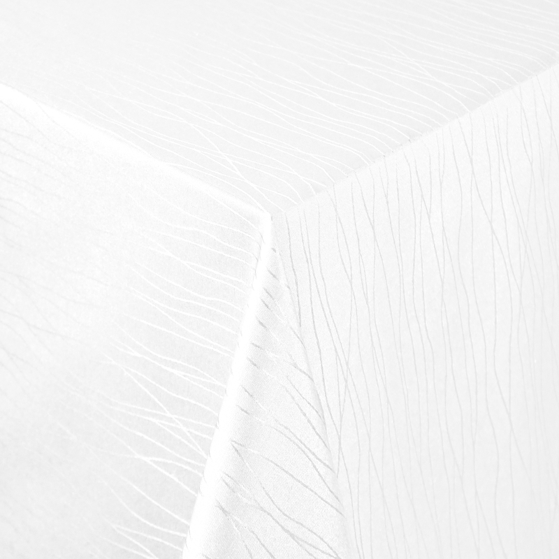 Tischdecken Sanremo Jaquard-Gewebe in Weiss mit Fleckschutz Tischdecken Sanremo Jaquard-Gewebe in Weiss mit Fleckschutz