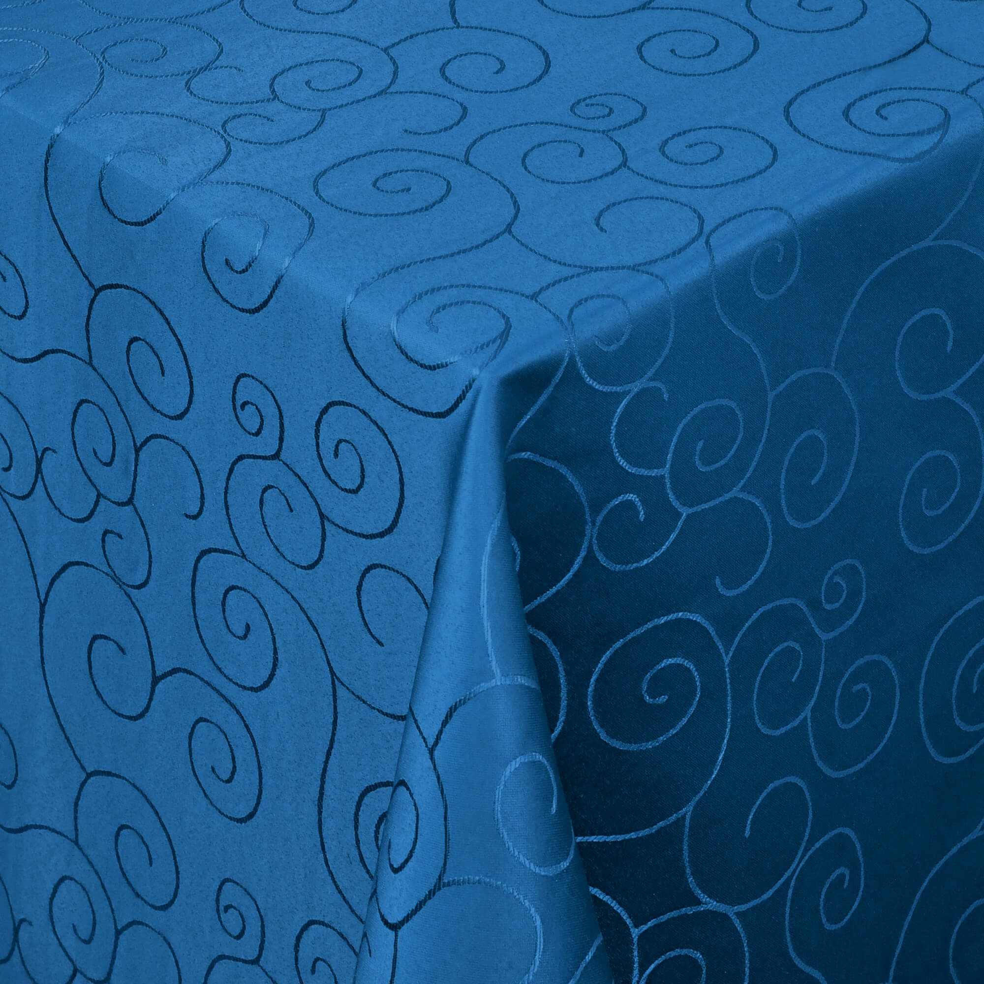 Sonderposten – Moderno® Damast-Tischdecke eckig 80x80 cm mit Ornamentmuster in Dunkel-Blau Sonderposten – Moderno® Damast-Tischdecke eckig 80x80 cm mit Ornamentmuster in Dunkel-Blau