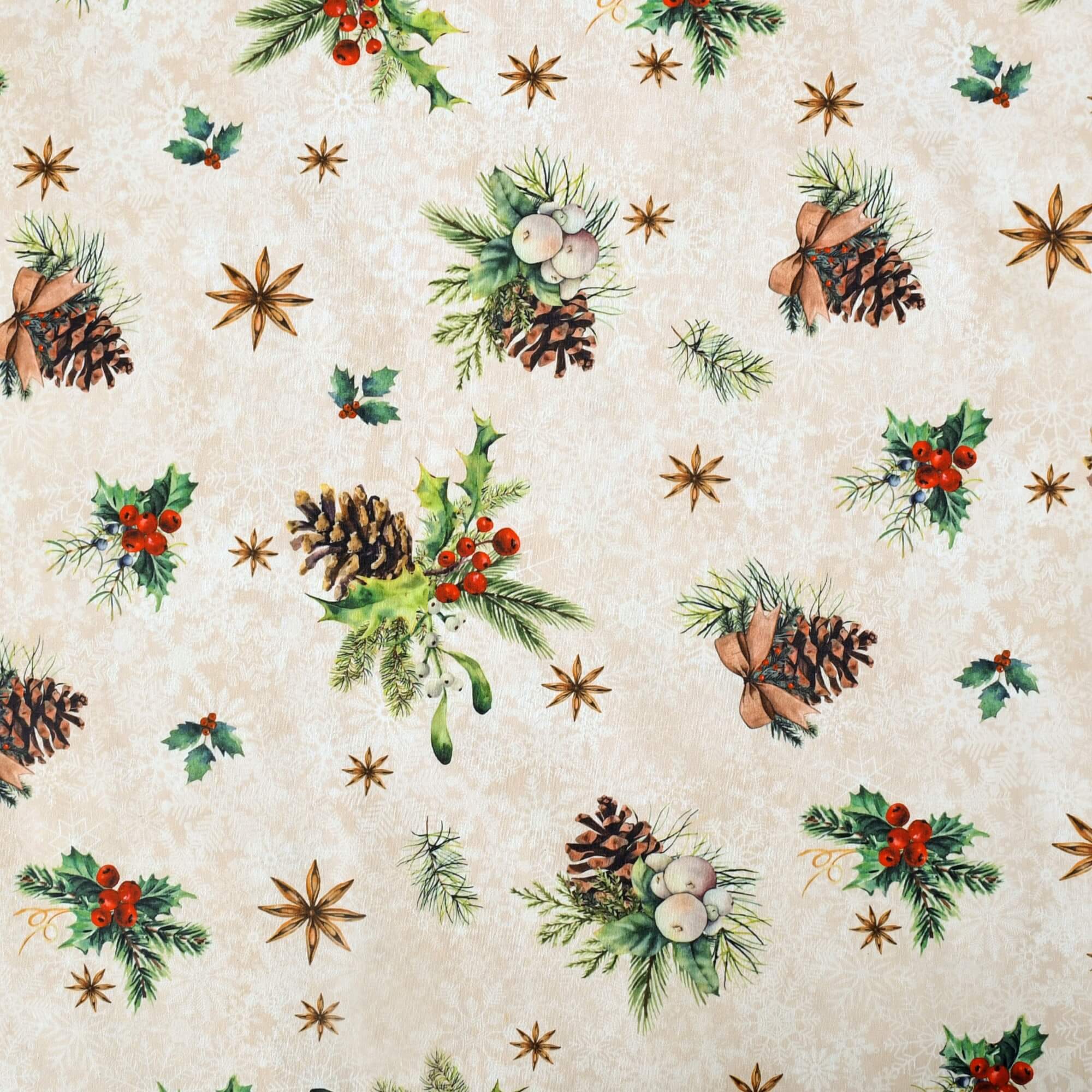 Moderno® Tischläufer Weihnachten mit Fleckschutz – Tannenzapfen, Mistelzweige & Beeren, klassisch & abwaschbar Moderno® Tischläufer Weihnachten mit Fleckschutz – Tannenzapfen, Mistelzweige & Beeren, klassisch & abwaschbar
