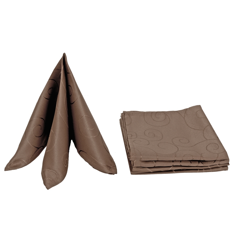 Servietten Damast Ornamente 50x50 Dunkel-Braun (6er Pack) Servietten Damast Ornamente 50x50 Dunkel-Braun (6er Pack)