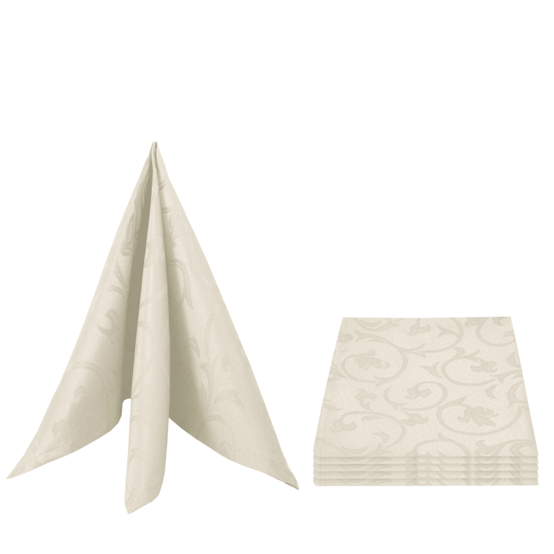 Servietten Damast Barock 50x50 Creme-Champagner (6er Pack) Servietten Damast Barock 50x50 Creme-Champagner (6er Pack)