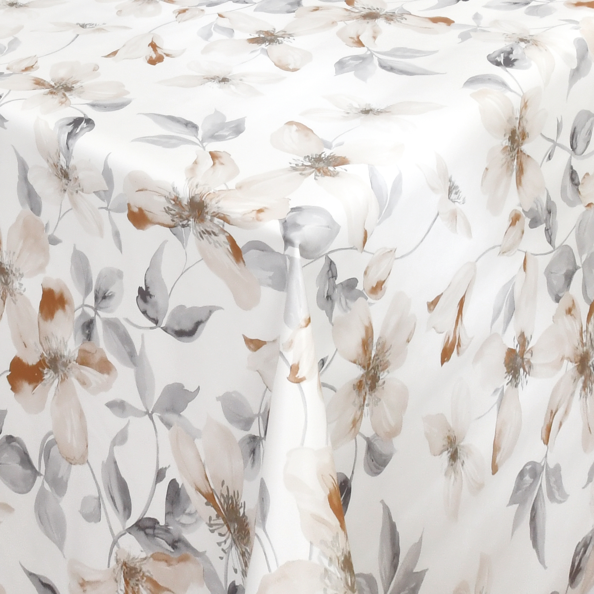 Tischdecke Abwaschbar Wachstuch Zartblume in Beige im Wunschmaß Tischdecke Abwaschbar Wachstuch Zartblume in Beige im Wunschmaß