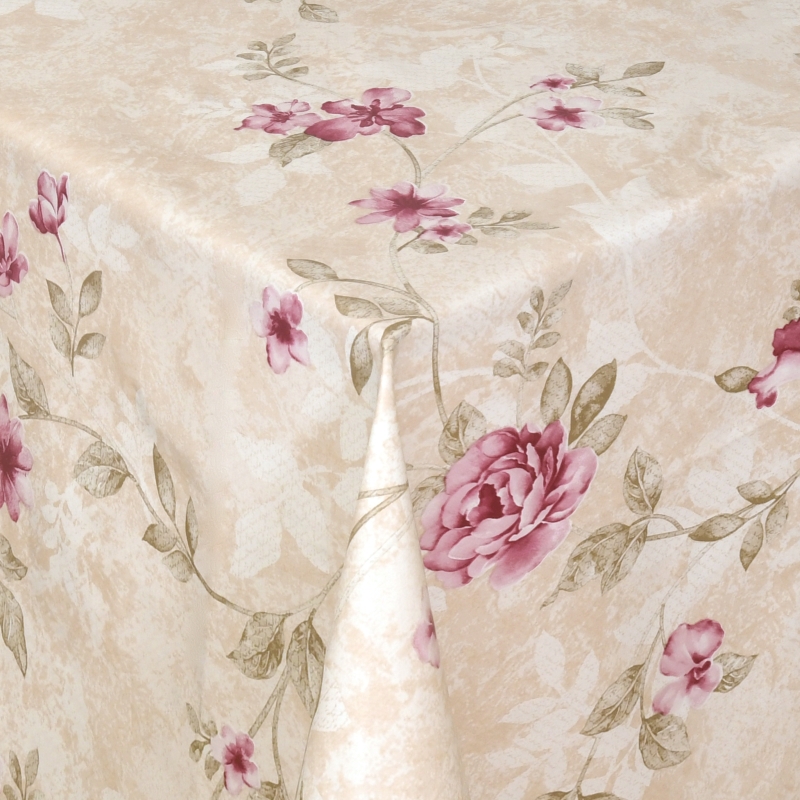 Tischdecke Abwaschbar Wachstuch Pfingstrose in Alt-Rosa im Wunschmaß Tischdecke Abwaschbar Wachstuch Pfingstrose in Alt-Rosa im Wunschmaß