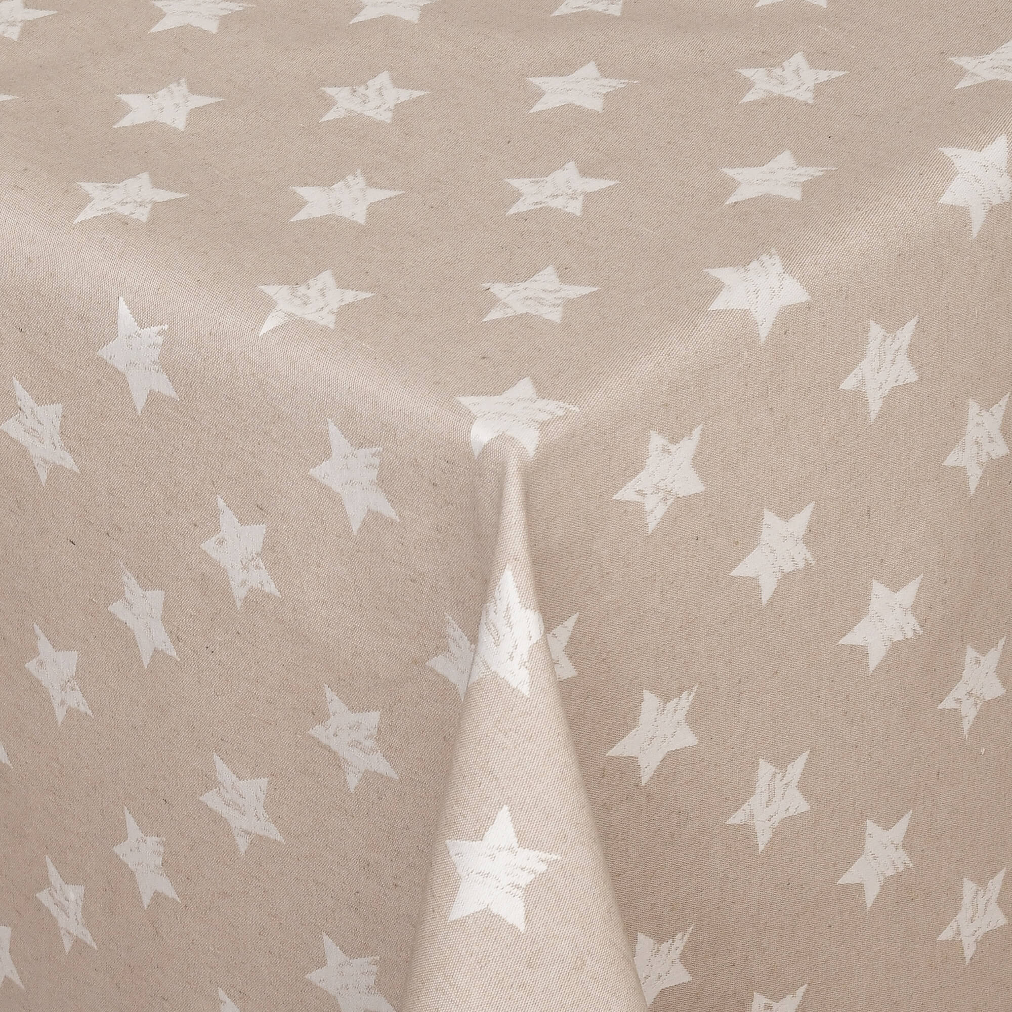 Moderno® Tischdecke Jacquard-Gewebe Weihnachten Weihnachtstischdecke Sterne Motiv Hellbraun-Weiss mit Fleckschutz Moderno® Tischdecke Jacquard-Gewebe Weihnachten Weihnachtstischdecke Sterne Motiv Hellbraun-Weiss mit Fleckschutz