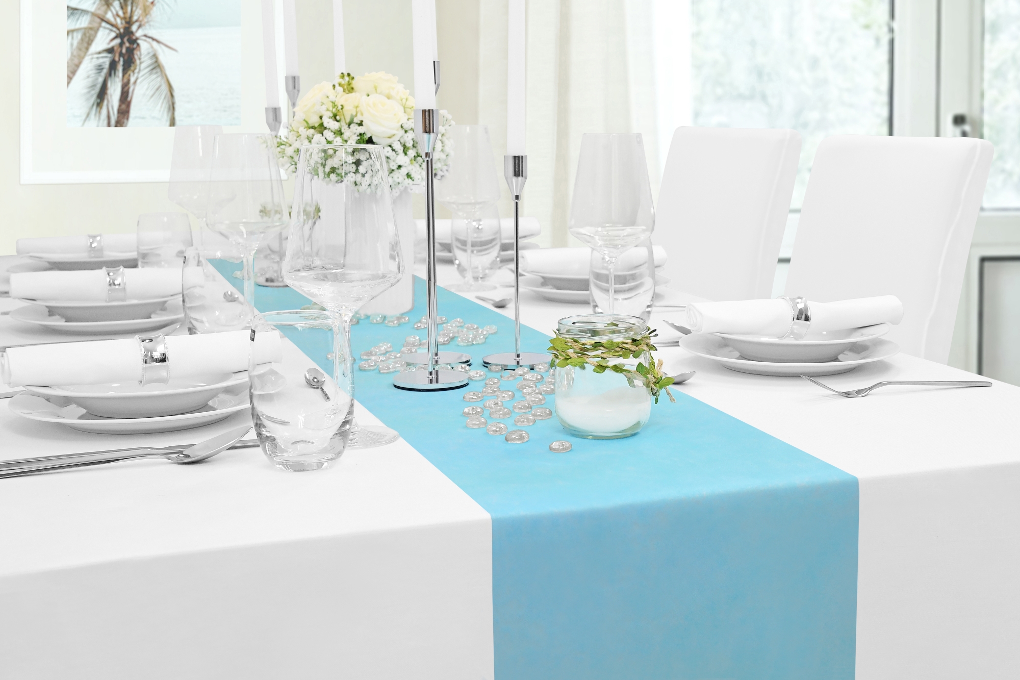 Tischläufer Aqua-Blau 25 m Vliesstoff – Modern, Outdoor, Tischdeko für Hochzeit, Party, Fest, Geburtstag, Eventdeko, Feier, Garten, Terrasse, Tischband Tischläufer Aqua-Blau 25 m Vliesstoff – Modern, Outdoor, Tischdeko für Hochzeit, Party, Fest, Geburtstag, Eventdeko, Feier, Garten, Terrasse, Tischband