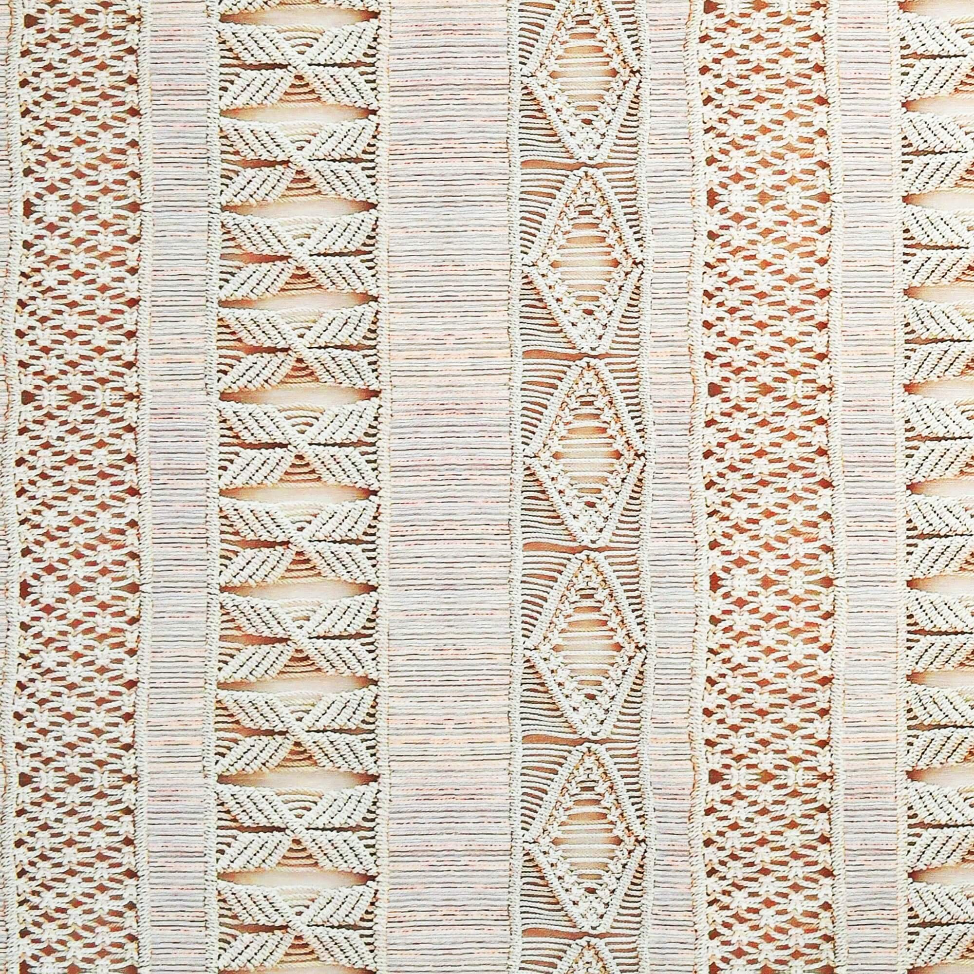 Moderno® Abwaschbare Tischdecke mit Fleckschutz - Leinenoptik, Makramee-Design in Beige