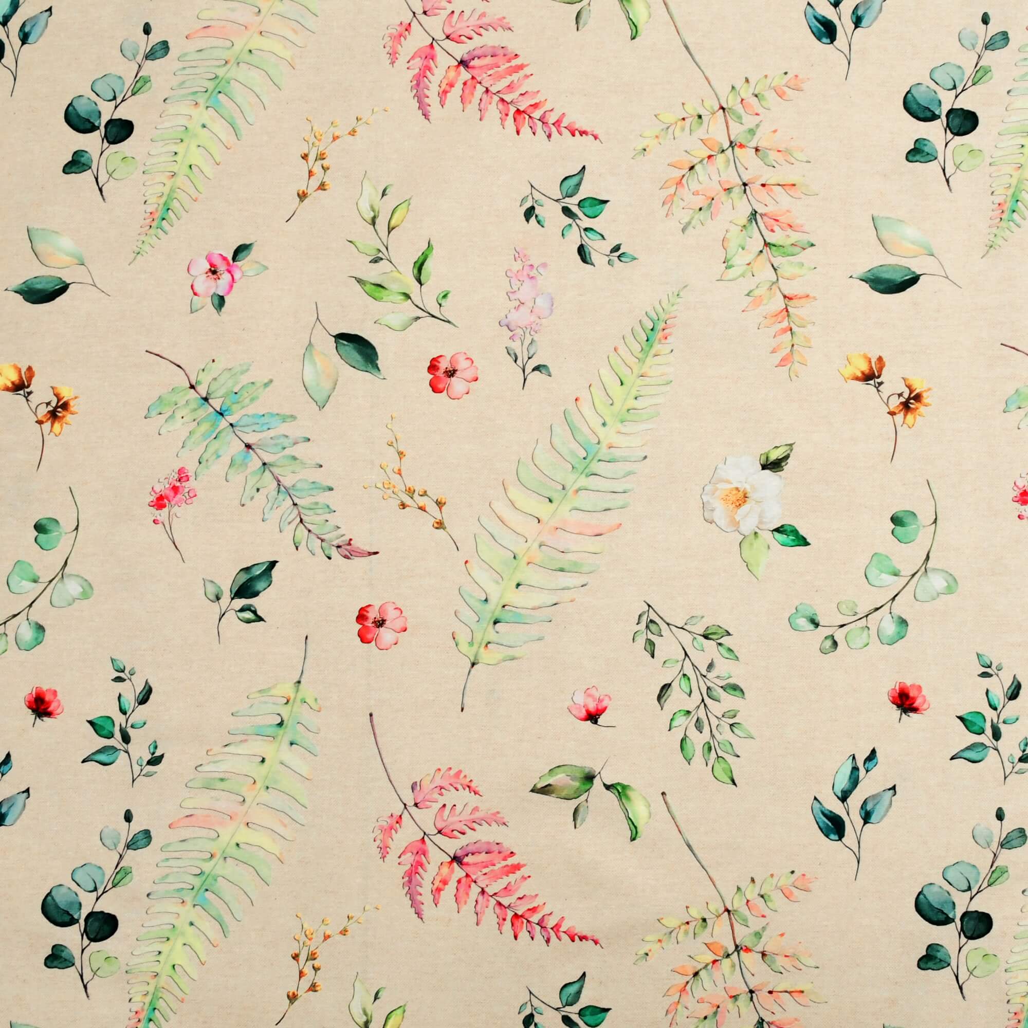 Moderno® Abwaschbare Tischdecke mit Fleckschutz - Leinenoptik, Blumen & Blätter in Beige & Grün Moderno® Abwaschbare Tischdecke mit Fleckschutz - Leinenoptik, Blumen & Blätter in Beige & Grün