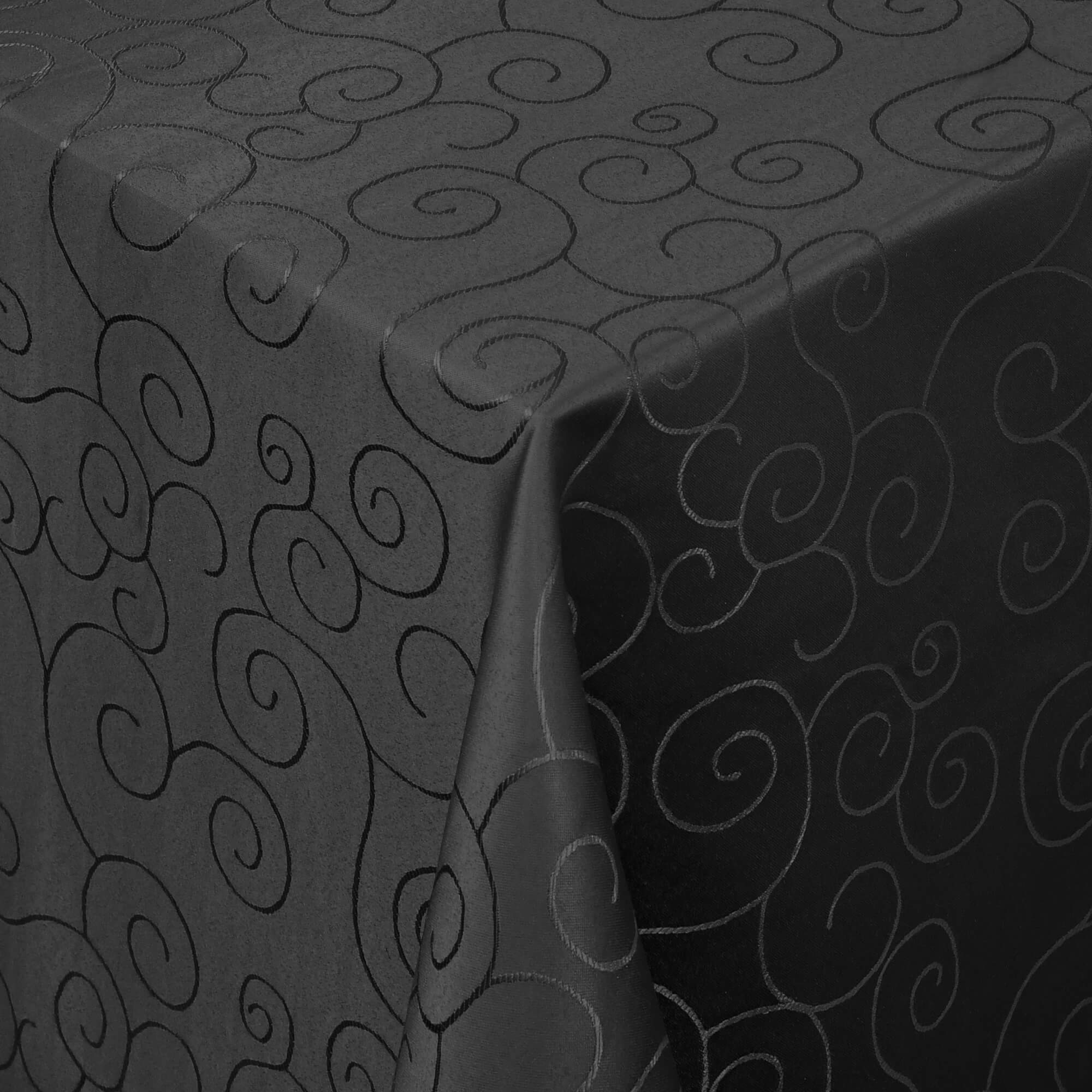 Sonderposten – Moderno® Damast-Tischdecke eckig 80x80 cm mit Ornamentmuster in Schwarz