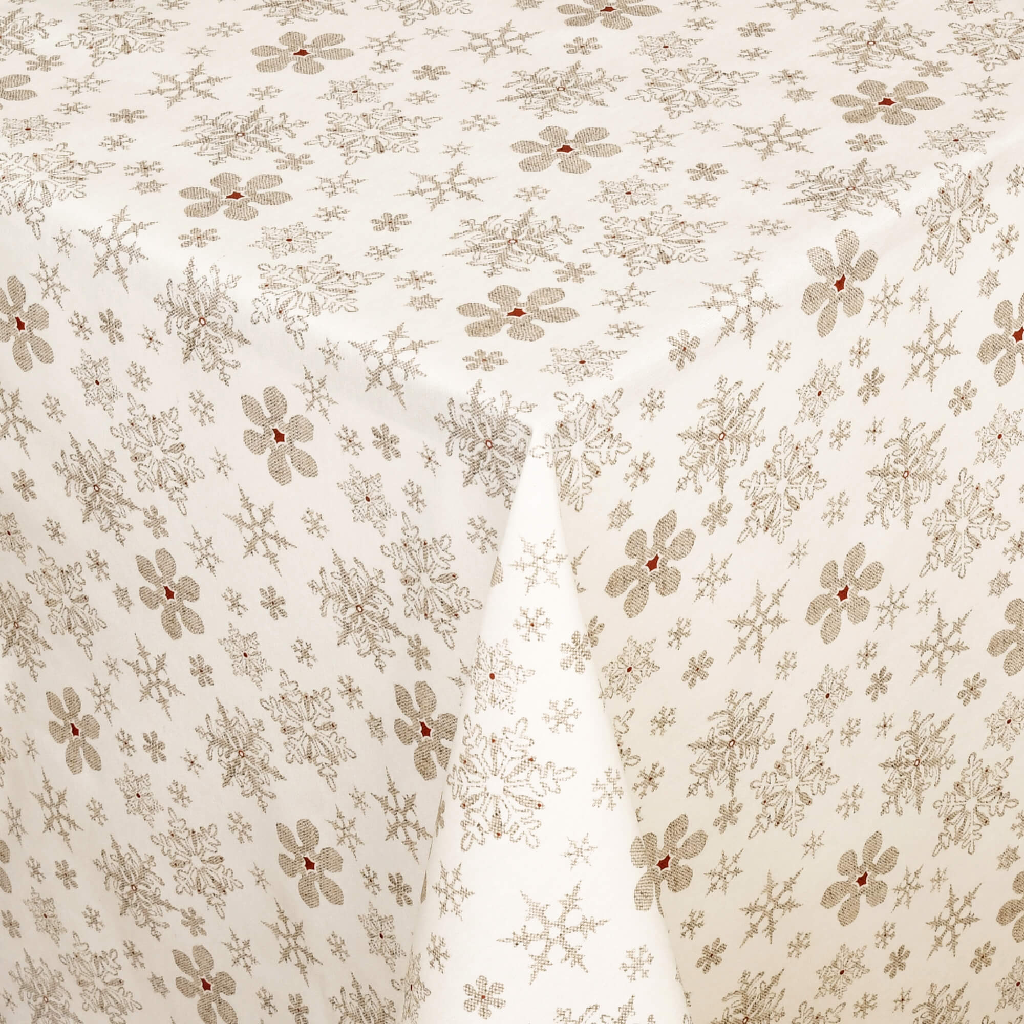 Moderno® Tischdecke Weihnachten Weihnachtstischdecke Schneeflocken Motiv Creme mit Fleckschutz