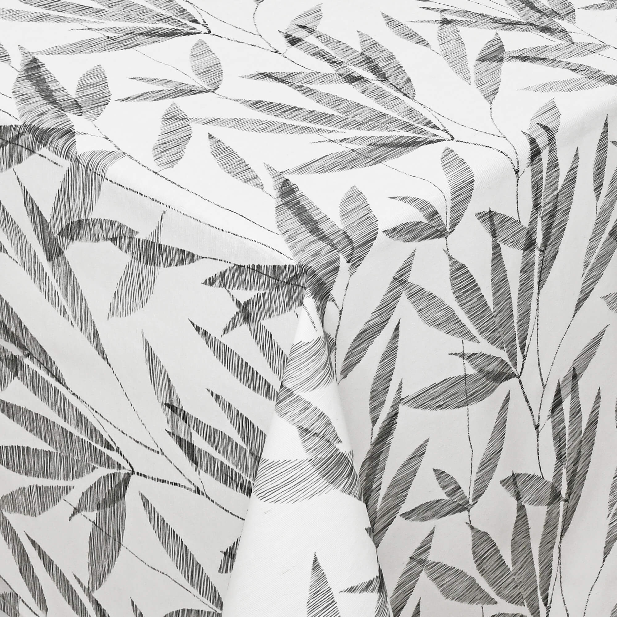 Moderno® Abwaschbare Tischdecke mit Fleckschutz - Leinenoptik, Bambuszweige in Schwarz-Weiss Moderno® Abwaschbare Tischdecke mit Fleckschutz - Leinenoptik, Bambuszweige in Schwarz-Weiss