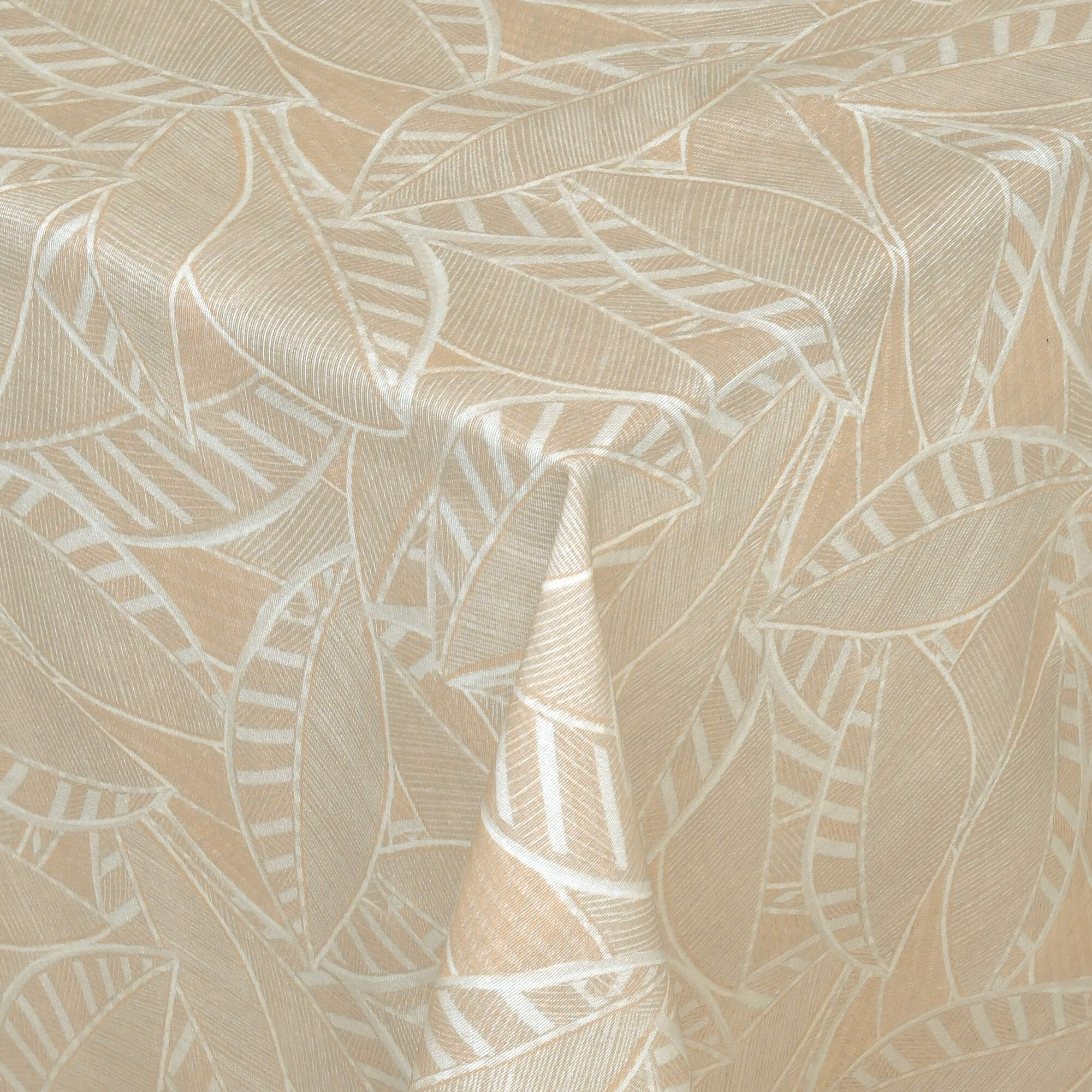 Moderno® Abwaschbare Tischdecke mit Fleckschutz – Dezentes Blättermotiv in Beige und Creme