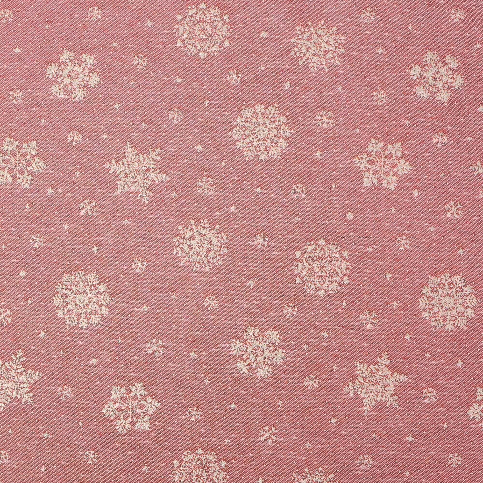 Moderno® Tischläufer Lurex Schneekristalle Altrosa-Blassgold – Jacquard-Gewebe mit Glanzeffekt & Fleckschutz, elegant & abwaschbar