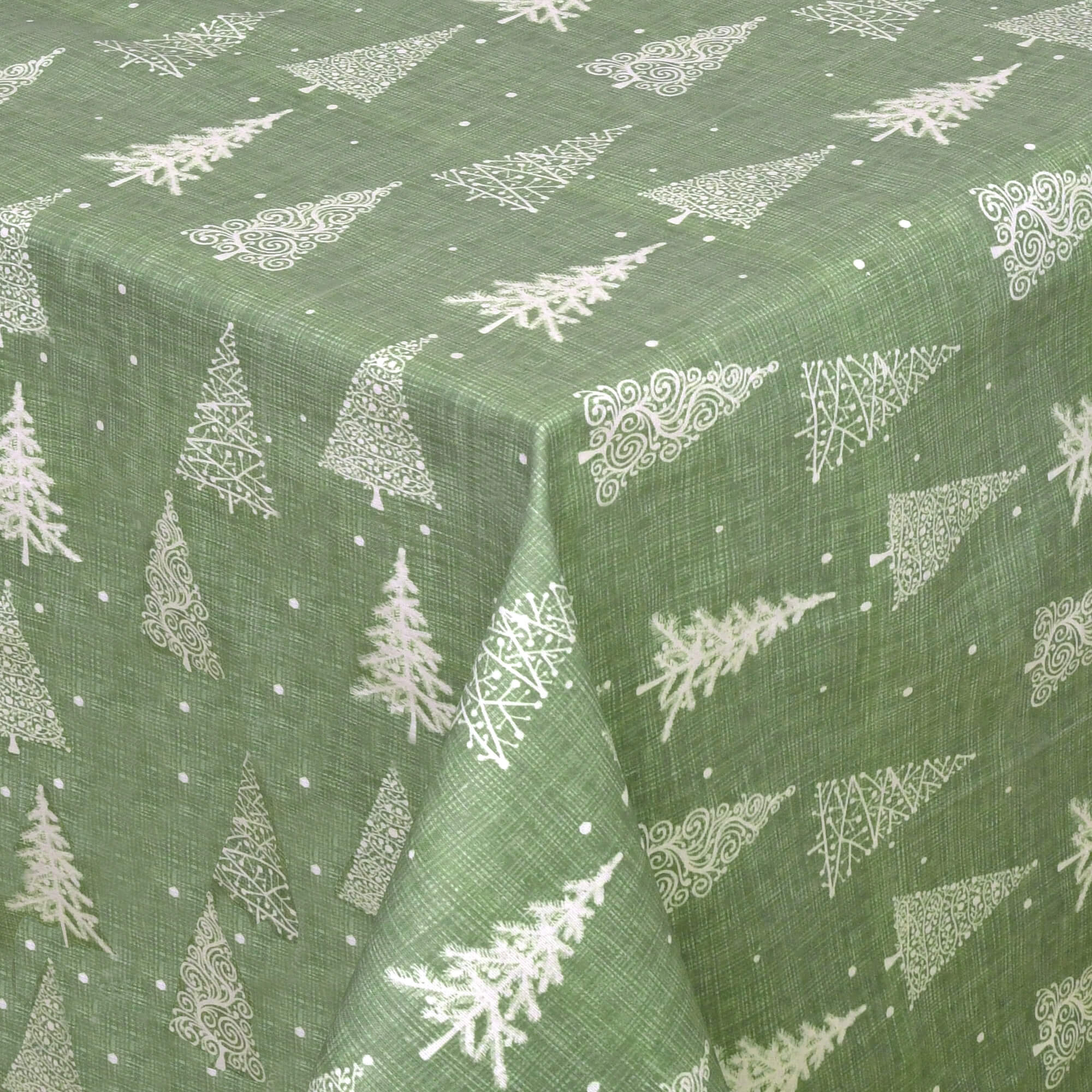 Moderno® Tischdecke Weihnachten Weihnachtstischdecke Tannenbäume Motiv Grün mit Fleckschutz