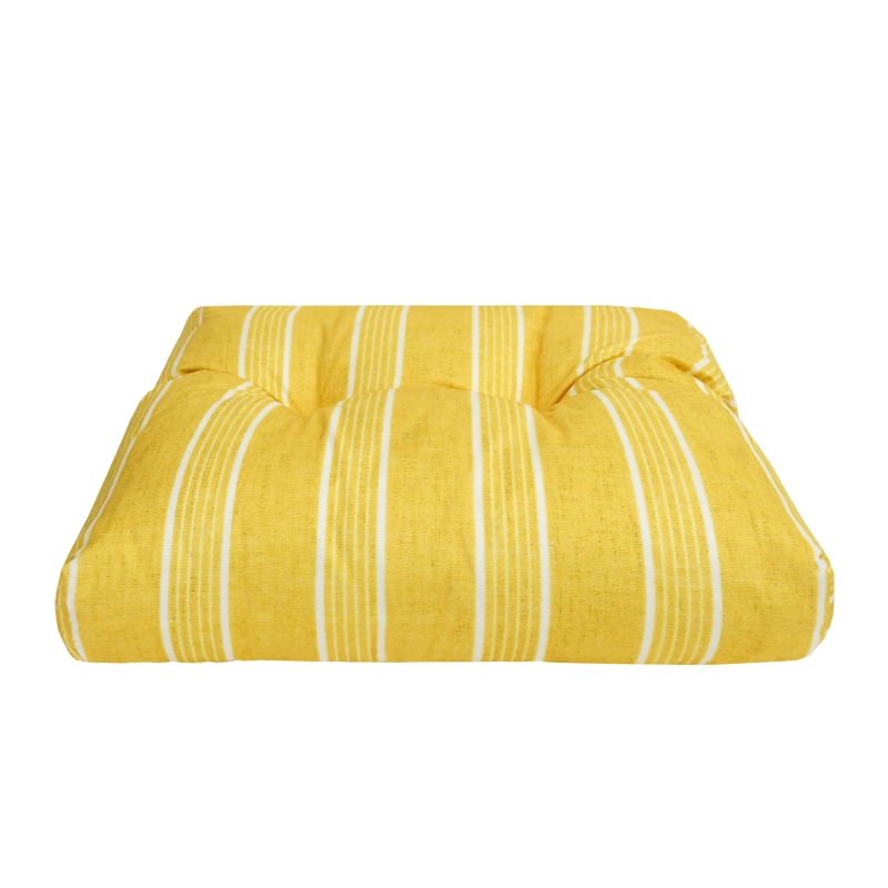 Outdoor Sitzkissen 40x40 cm Linien Gelb 7cm Dick 2-Punkt-Steppung Fleckschutz