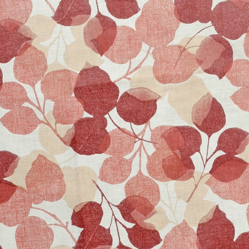 Tischdecke Abwaschbar Wachstuch Blätter in Rot im Wunschmaß