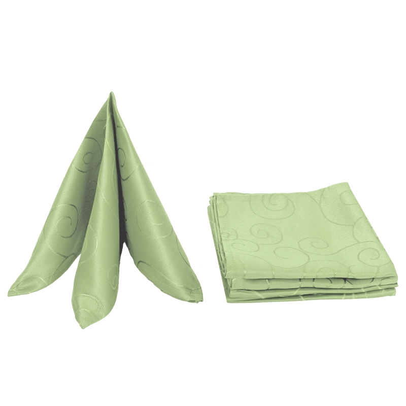 Servietten Damast Ornamente 50x50 Lind-Grün (6er Pack) Servietten Damast Ornamente 50x50 Lind-Grün (6er Pack)
