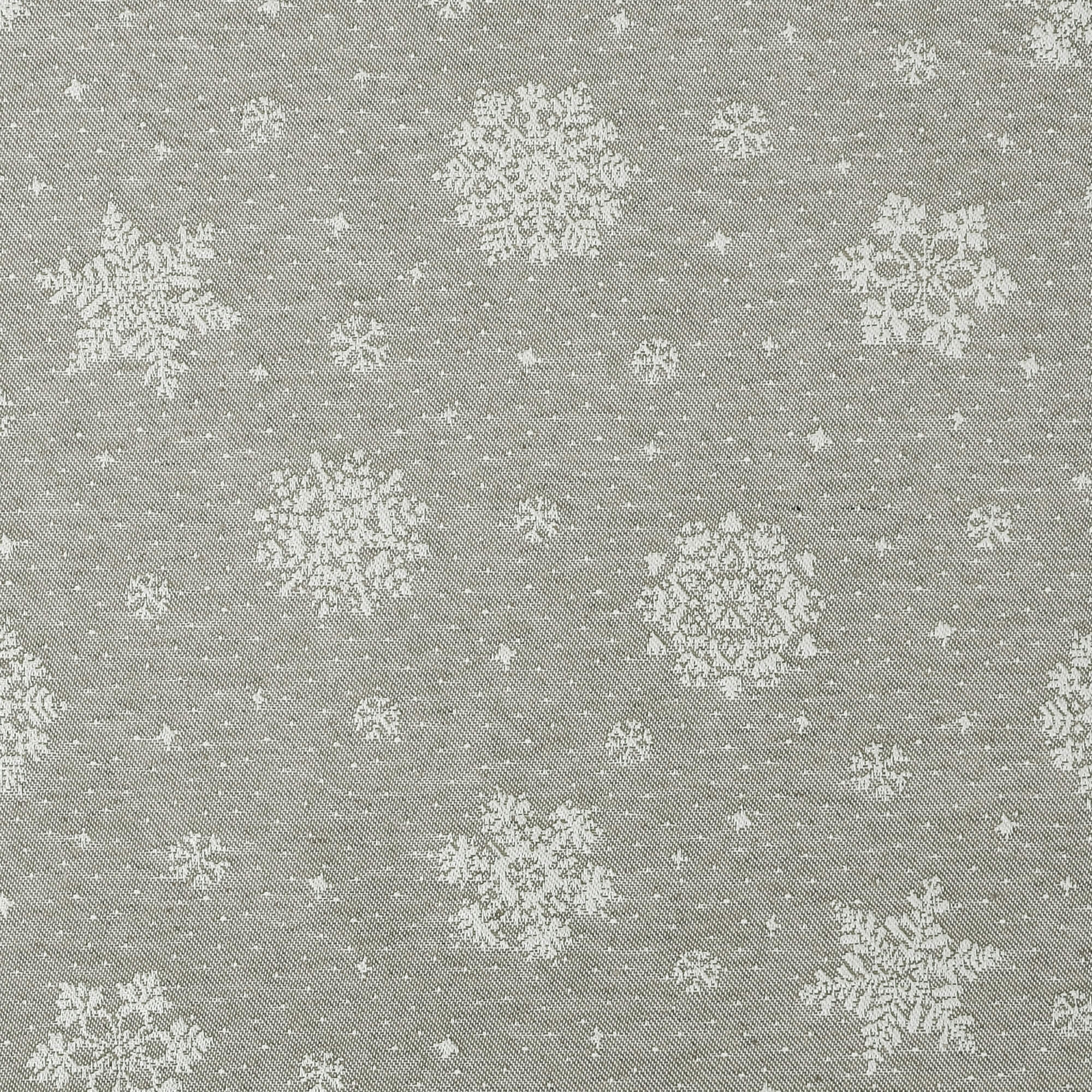 Moderno® Tischläufer Lurex Schneekristalle Silber-Weiß – Jacquard-Gewebe mit Glanzeffekt & Fleckschutz, festlich & abwaschbar