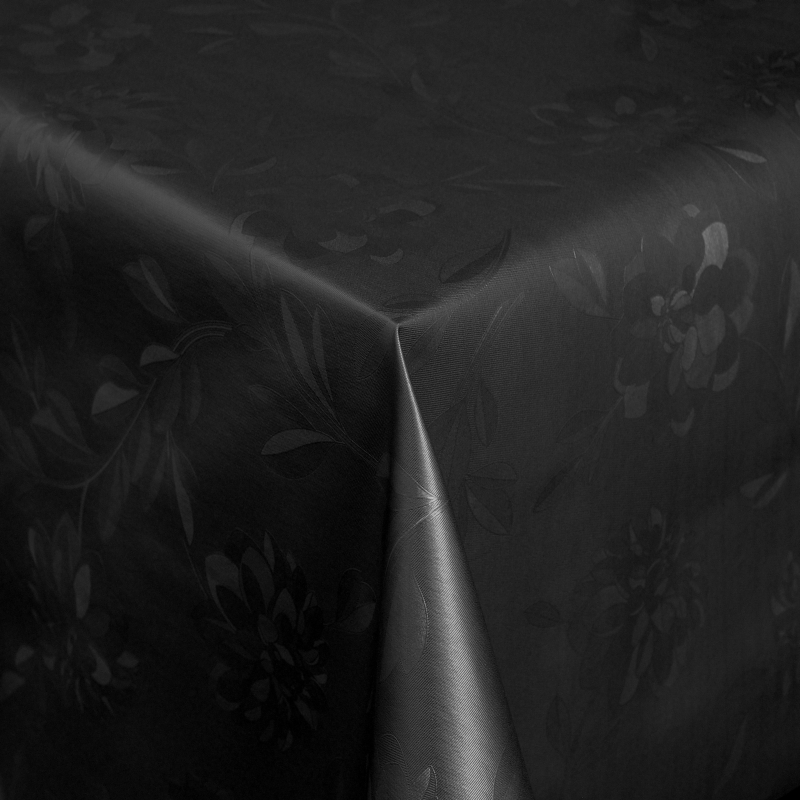 Tischdecke Abwaschbar Wachstuch Relief Blumen Schwarz im Wunschmaß Tischdecke Abwaschbar Wachstuch Relief Blumen Schwarz im Wunschmaß