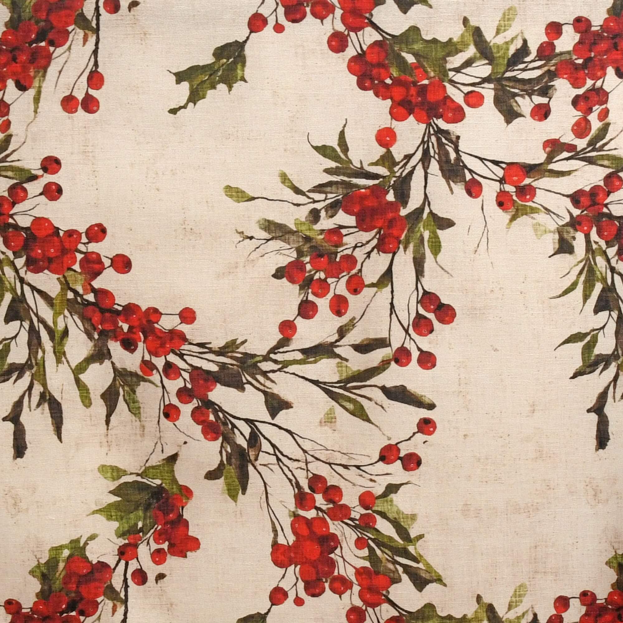 Moderno® Tischdecke Weihnachten Weihnachtstischdecke Beeren Motiv Beige mit Fleckschutz