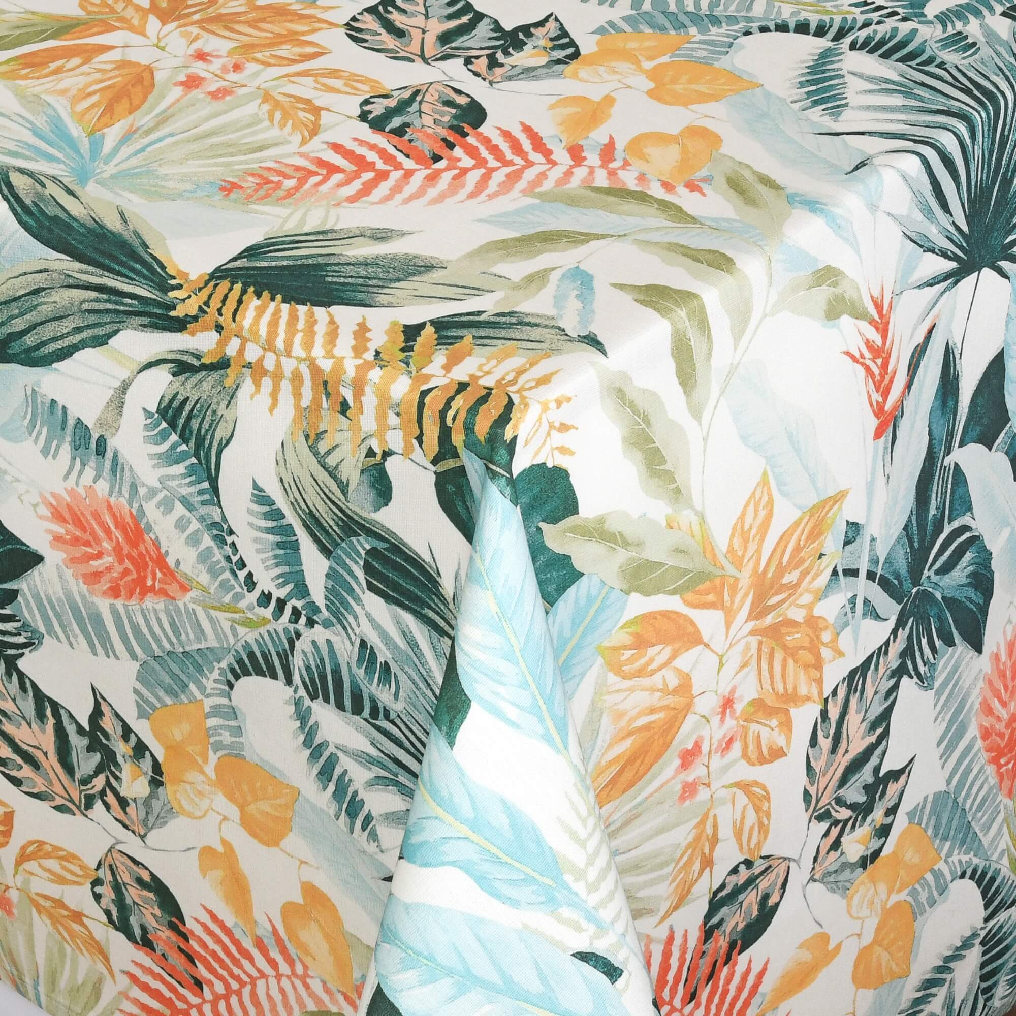 Tischdecke Outdoor abwaschbar Gartentischdecke mit tropischen Blättern Fleckschutz Tischdecke Outdoor abwaschbar Gartentischdecke mit tropischen Blättern Fleckschutz