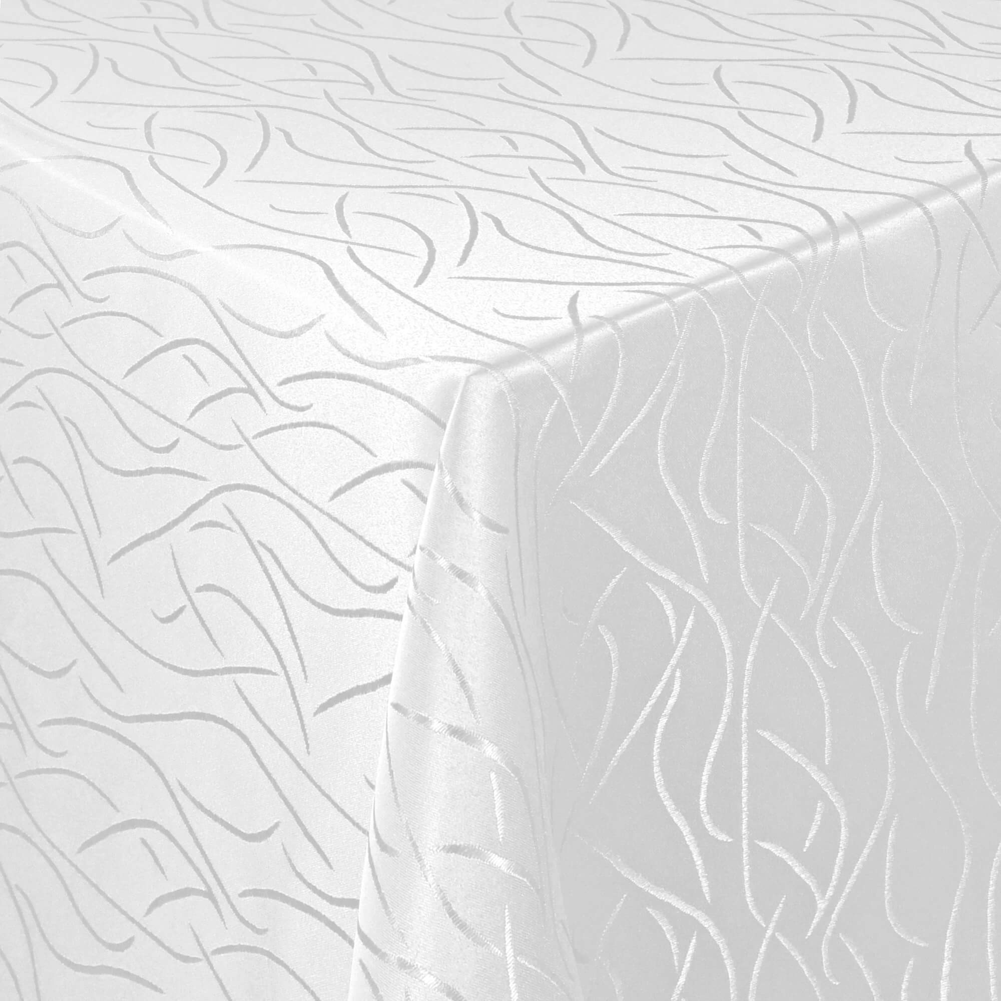 Sonderposten – Moderno® Damast-Tischdecke eckig 80x80 cm mit Streifenmuster in Weiss