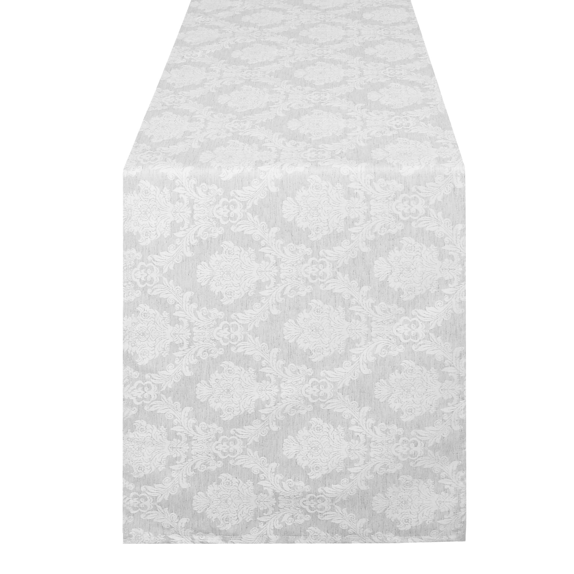 Moderno® Tischläufer Weihnachten Barock Grau-Weiß – Jacquard-Gewebe mit Fleckschutz, festlich & abwaschbar Moderno® Tischläufer Weihnachten Barock Grau-Weiß – Jacquard-Gewebe mit Fleckschutz, festlich & abwaschbar