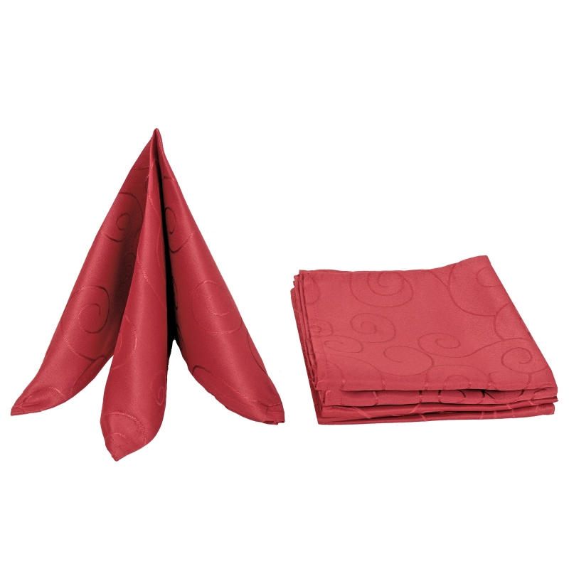 Servietten Damast Ornamente 50x50 Wein-Rot (6er Pack) Servietten Damast Ornamente 50x50 Wein-Rot (6er Pack)