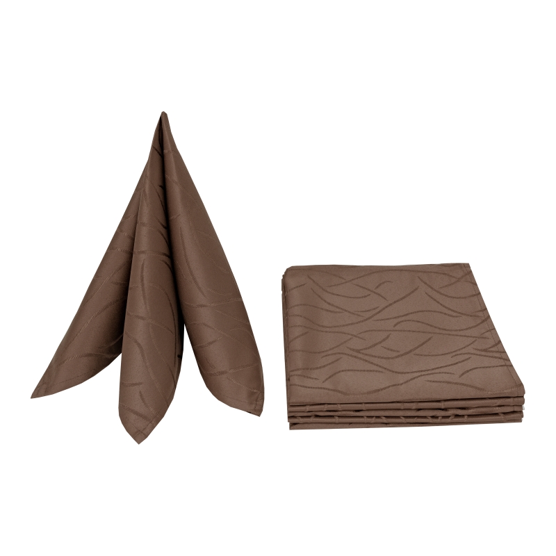 Servietten Damast Streifen 50x50 Dunkel-Braun (6er Pack) Servietten Damast Streifen 50x50 Dunkel-Braun (6er Pack)