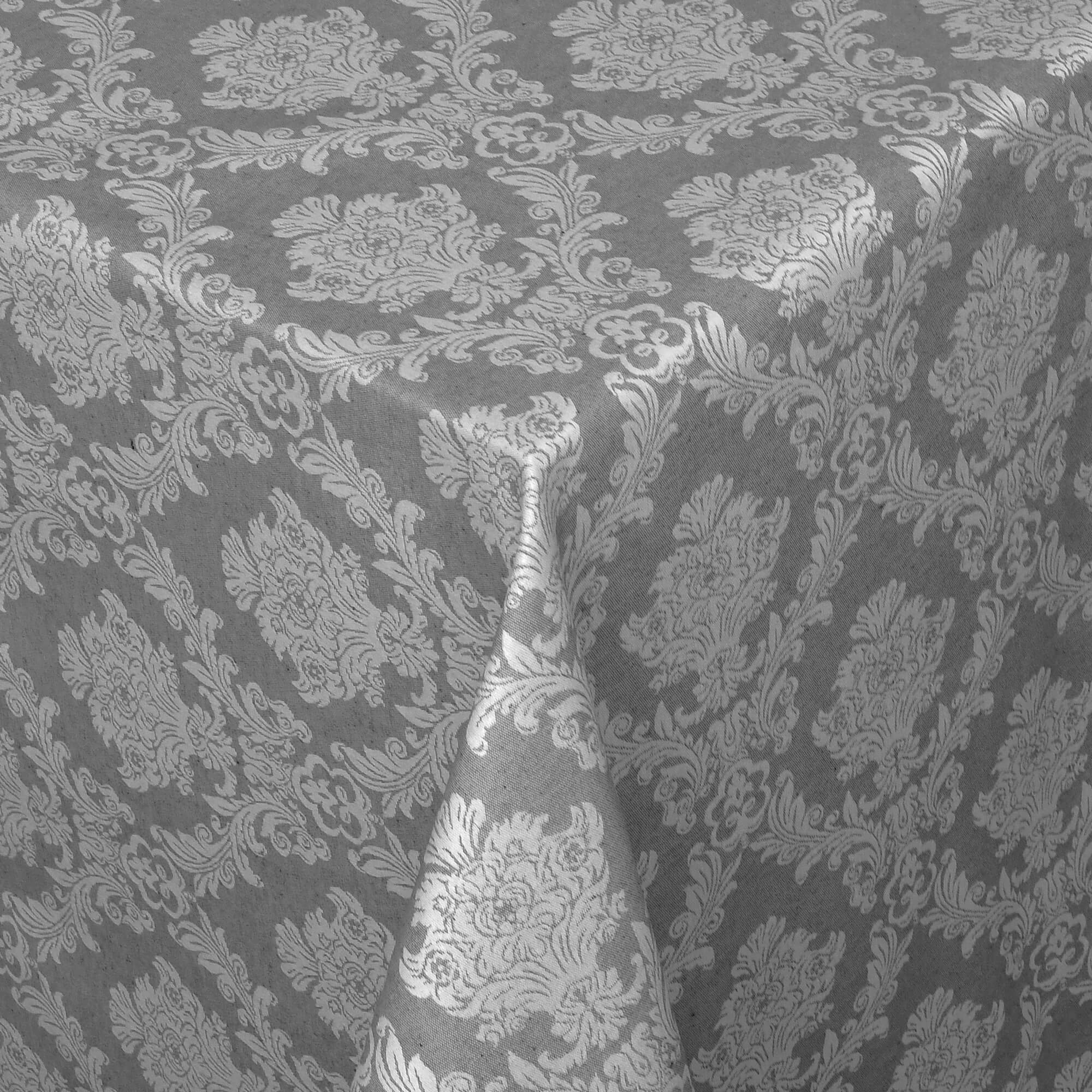 Moderno® Tischdecke Jacquard-Gewebe Weihnachten Weihnachtstischdecke Barock Silber-Grau mit Fleckschutz