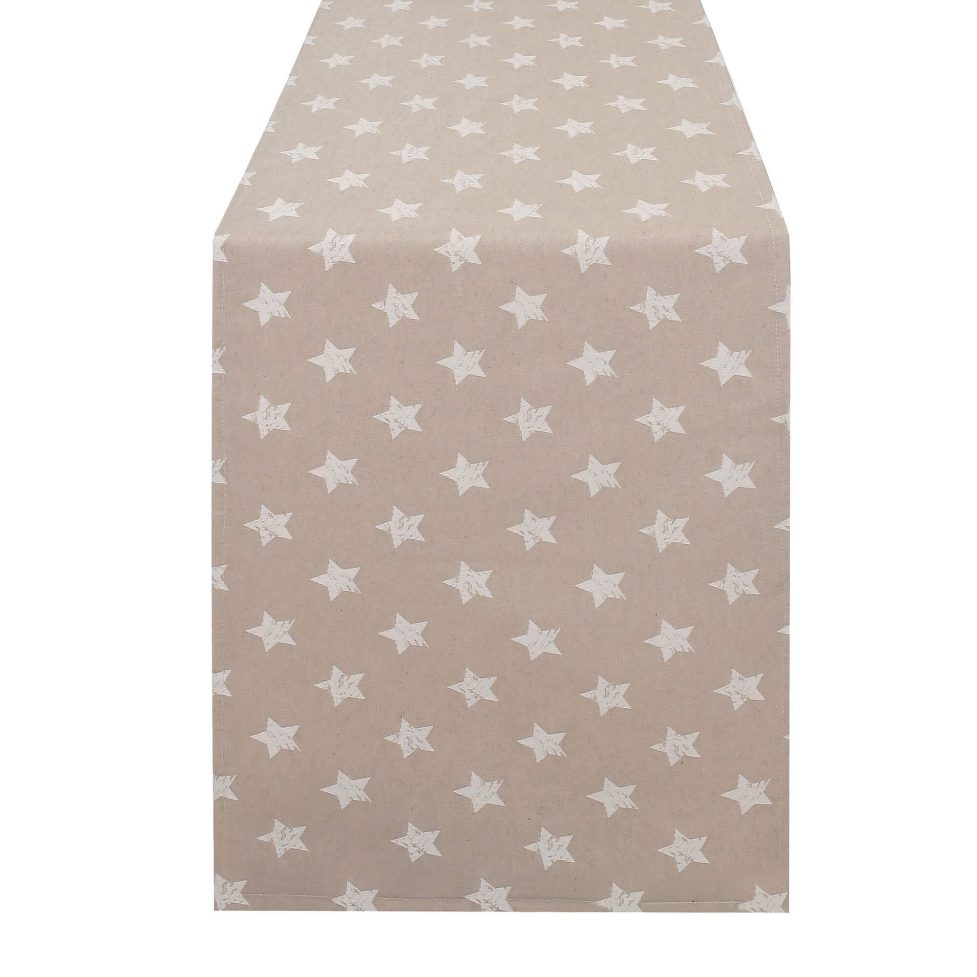 Moderno® Tischläufer Weihnachten Sterne Hellbraun-Weiß – Jacquard-Gewebe mit Fleckschutz, festlich & abwaschbar Moderno® Tischläufer Weihnachten Sterne Hellbraun-Weiß – Jacquard-Gewebe mit Fleckschutz, festlich & abwaschbar