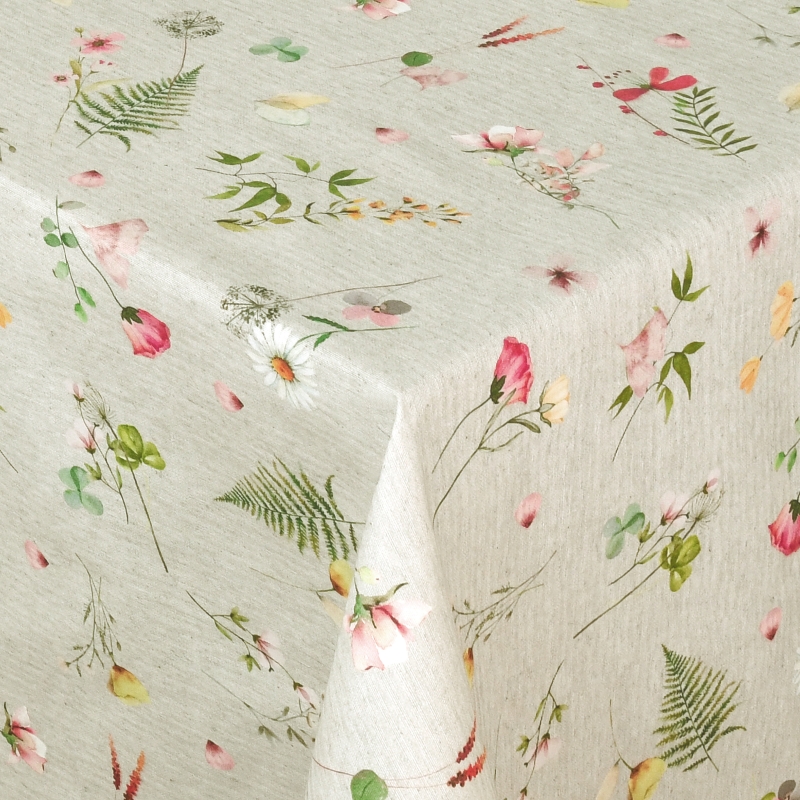 Tischdecken Grosseto mit Gänseblümchen Motiv und Fleckschutz in Grau Tischdecken Grosseto mit Gänseblümchen Motiv und Fleckschutz in Grau