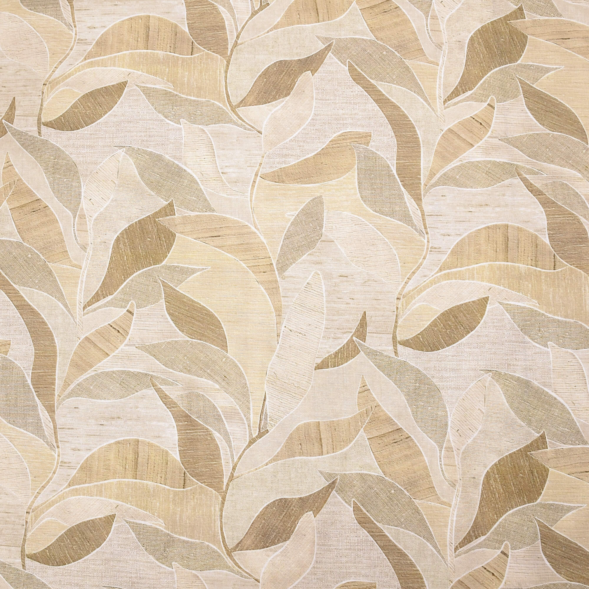 Moderno® Abwaschbare Tischdecke mit Fleckschutz – Elegantes Blättermuster in Beige- und Cremetönen
