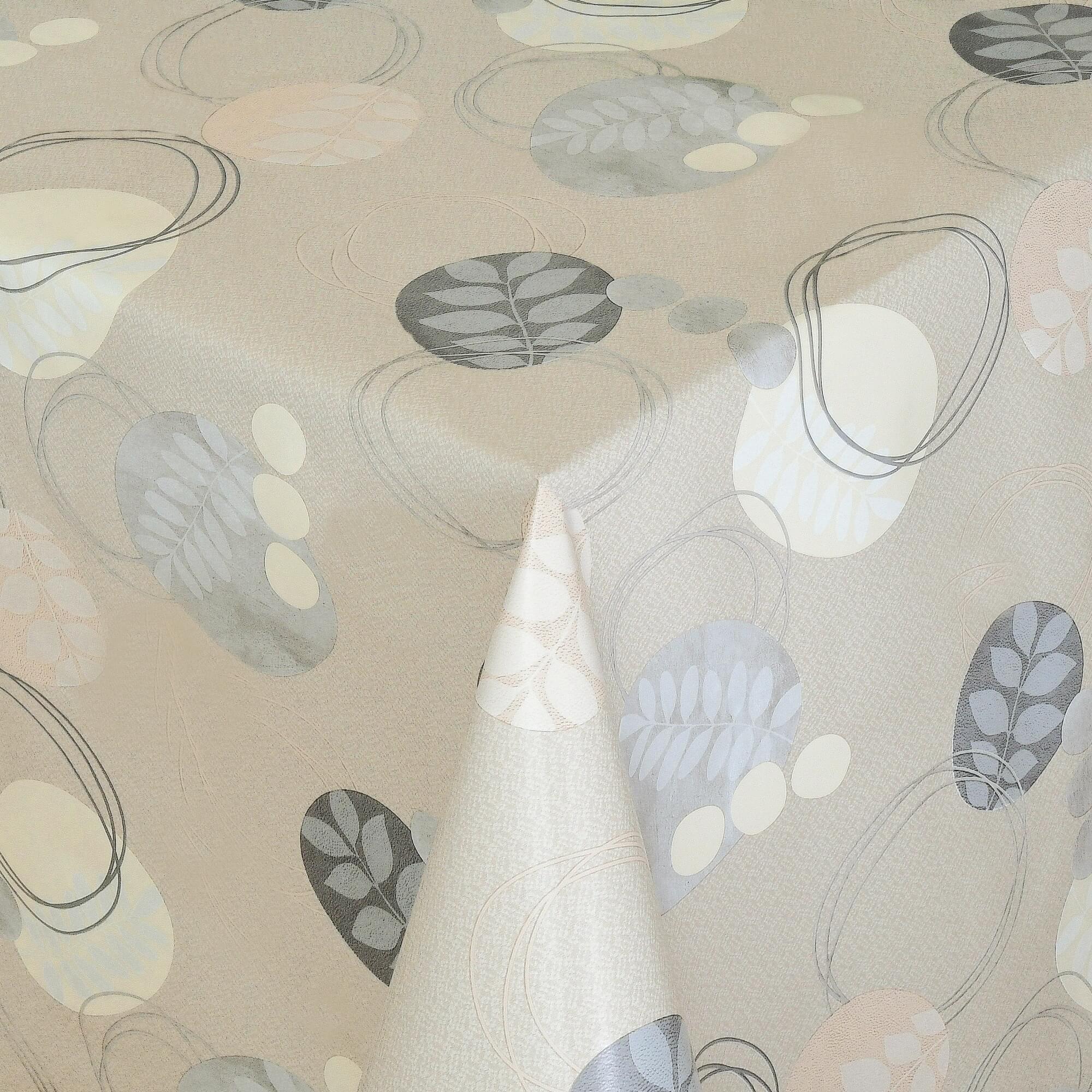 Tischdecke Abwaschbar Wachstuch Beige Grau Blätter Zweige Wunschmaß Tischdecke Abwaschbar Wachstuch Beige Grau Blätter Zweige Wunschmaß