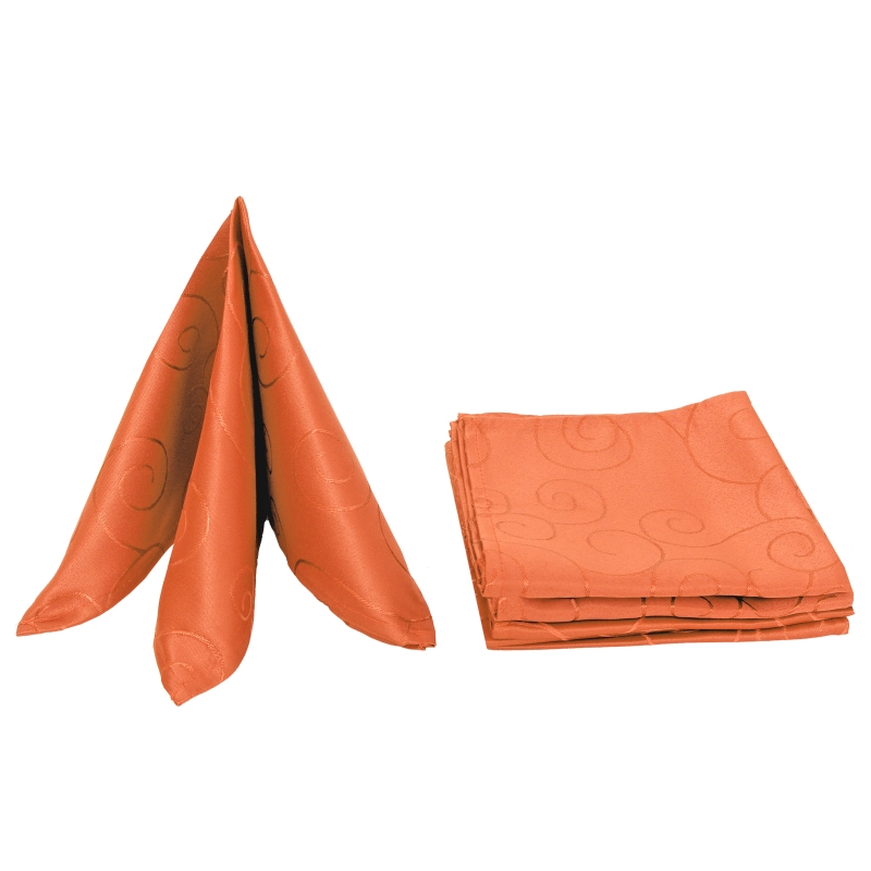 Servietten Damast Ornamente 50x50 Orange (6er Pack) Servietten Damast Ornamente 50x50 Orange (6er Pack)