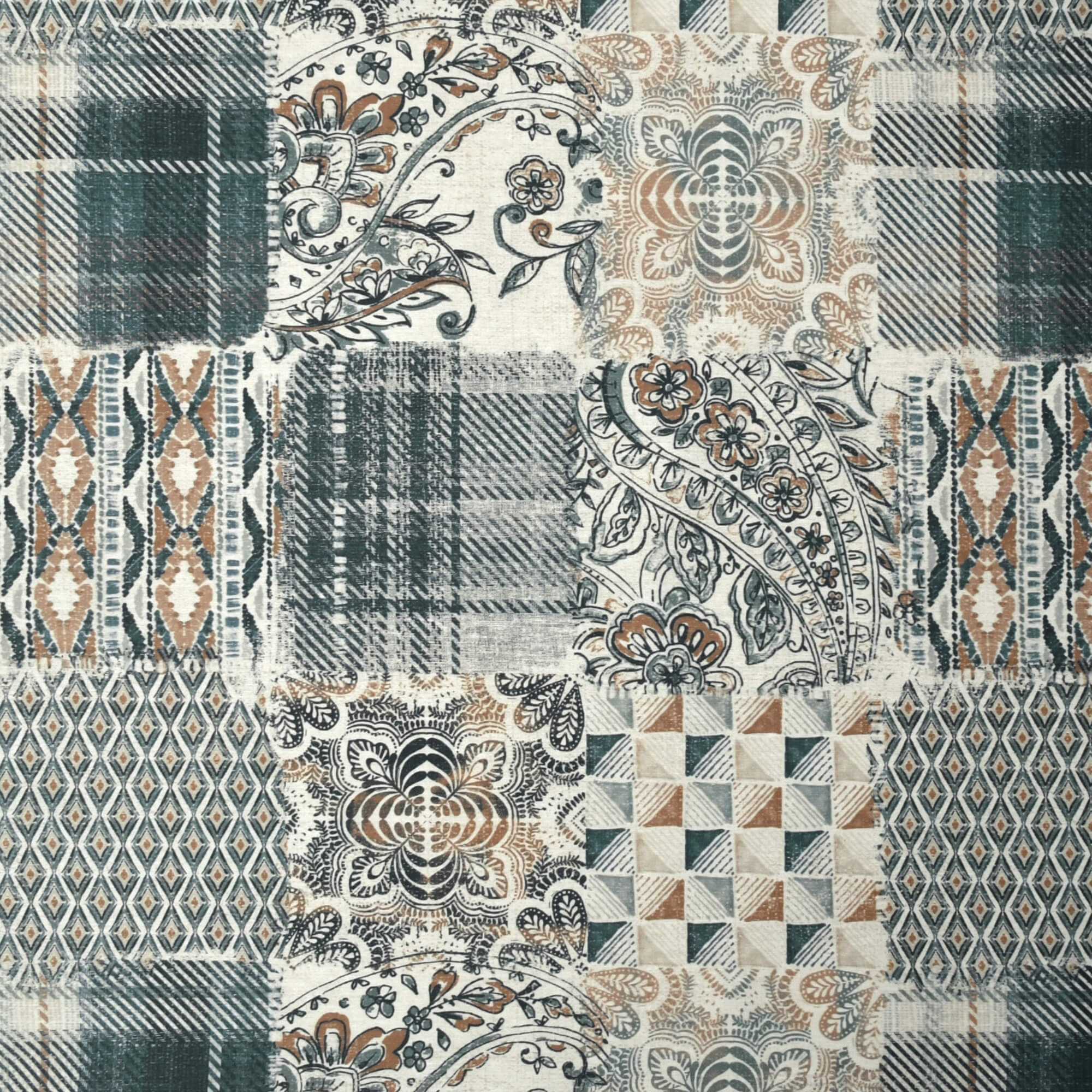 Moderno® Abwaschbare Tischdecke mit Fleckschutz - Leinenoptik, Orientalische Quadrate in Blau, Braun-Beige Moderno® Abwaschbare Tischdecke mit Fleckschutz - Leinenoptik, Orientalische Quadrate in Blau, Braun-Beige