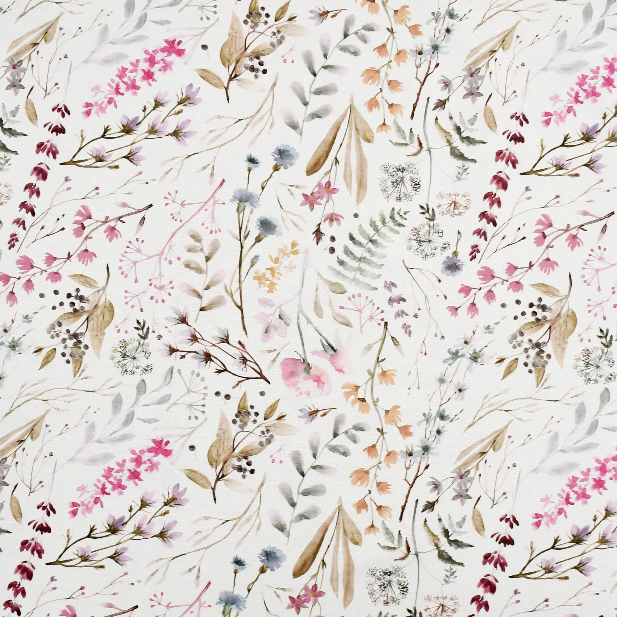 Moderno® Abwaschbare Tischdecke mit Fleckschutz - Leinenoptik, Zarte Wildblumen auf Weiss Moderno® Abwaschbare Tischdecke mit Fleckschutz - Leinenoptik, Zarte Wildblumen auf Weiss