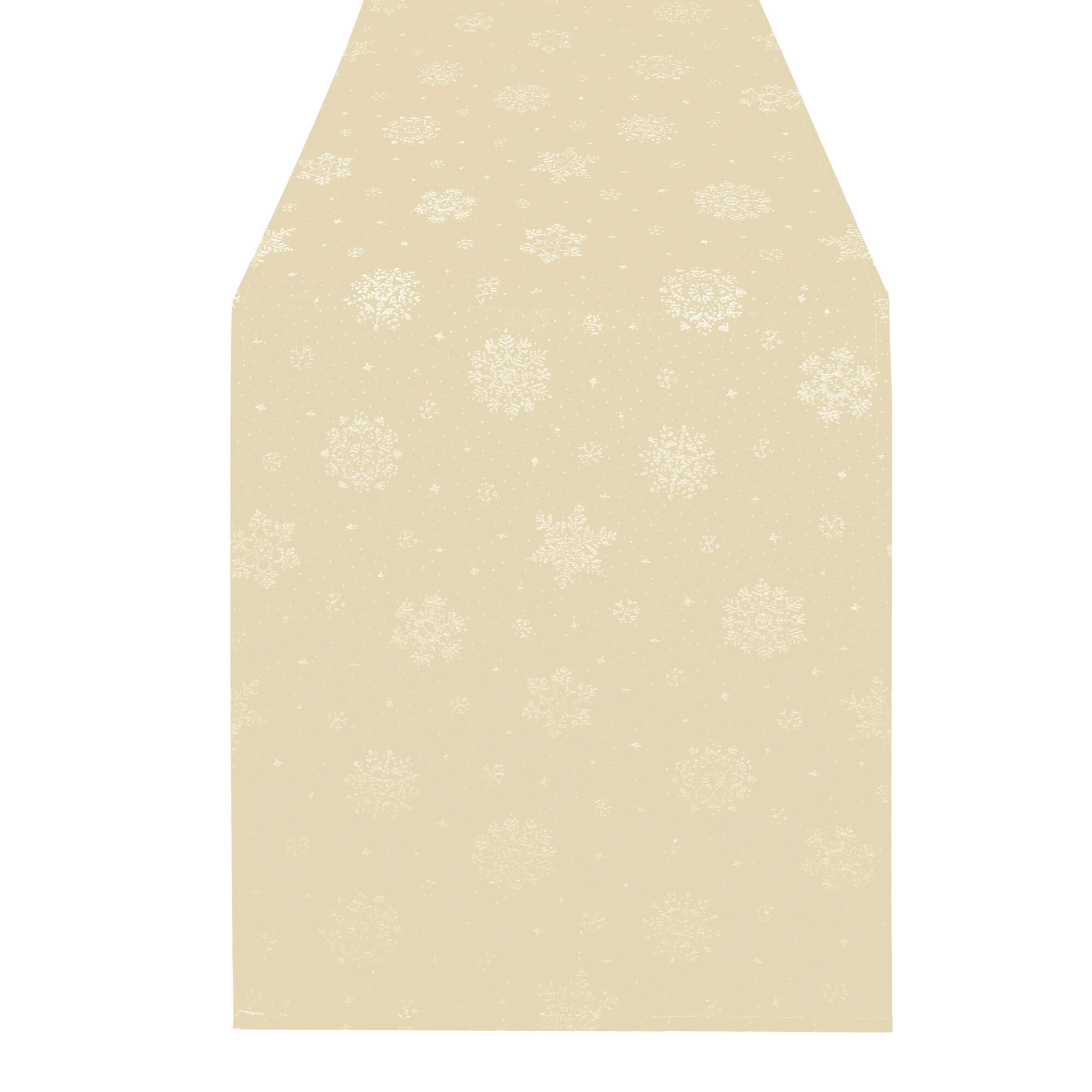 Moderno® Tischläufer Lurex Schneekristalle Elfenbein – Jacquard-Gewebe mit Glanzeffekt & Fleckschutz, festlich & abwaschbar