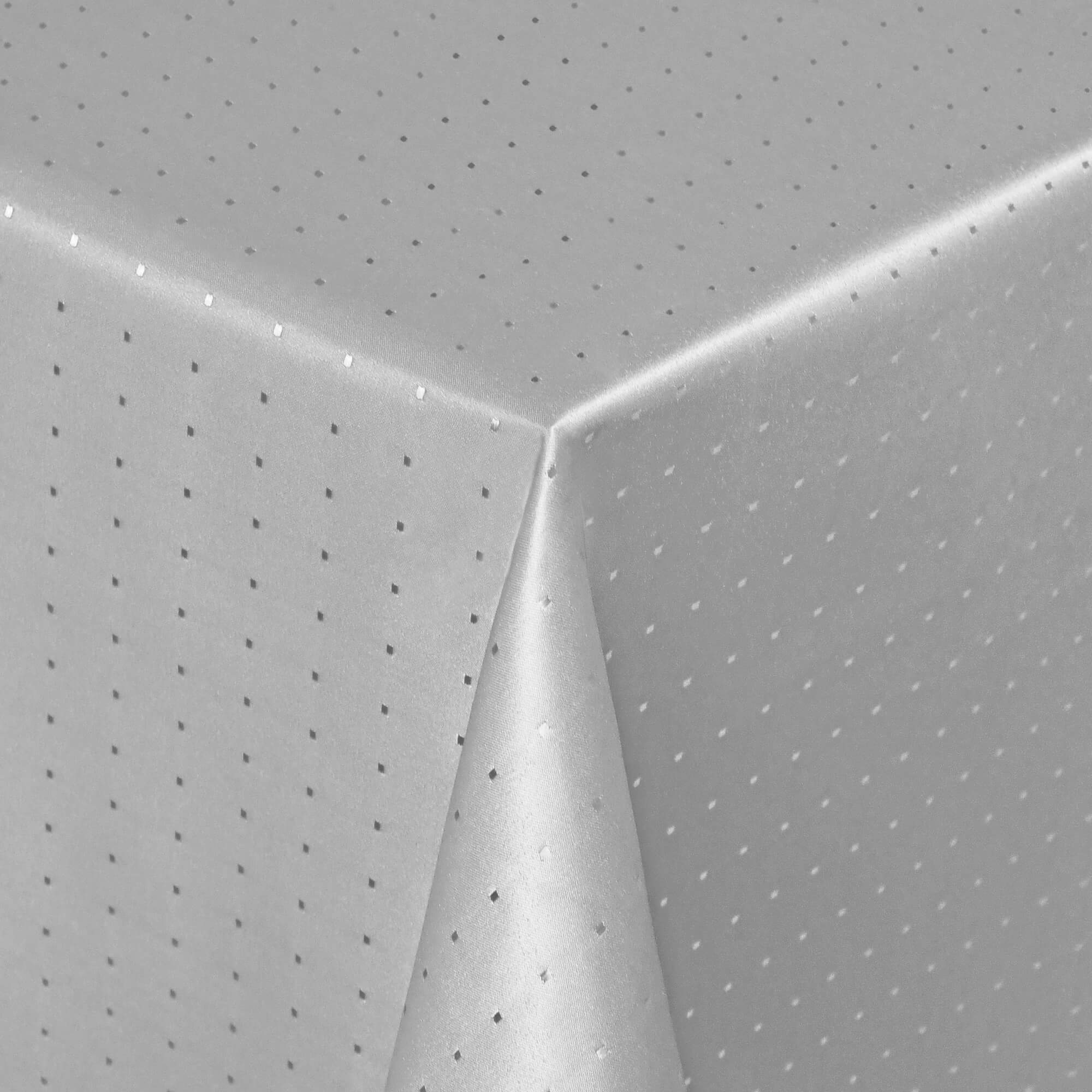 Sonderposten – Moderno® Damast-Tischdecke eckig 80x80 cm mit Punktemuster in Grau Sonderposten – Moderno® Damast-Tischdecke eckig 80x80 cm mit Punktemuster in Grau
