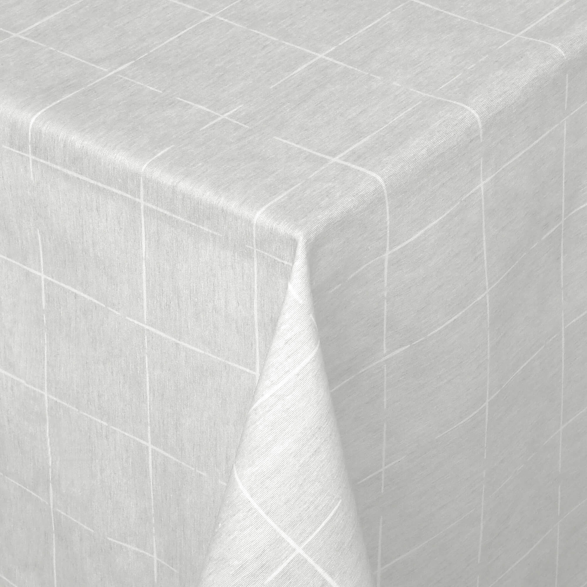 Moderno® Abwaschbare Tischdecke mit Fleckschutz – Dezentes Linienmuster in Hellgrau