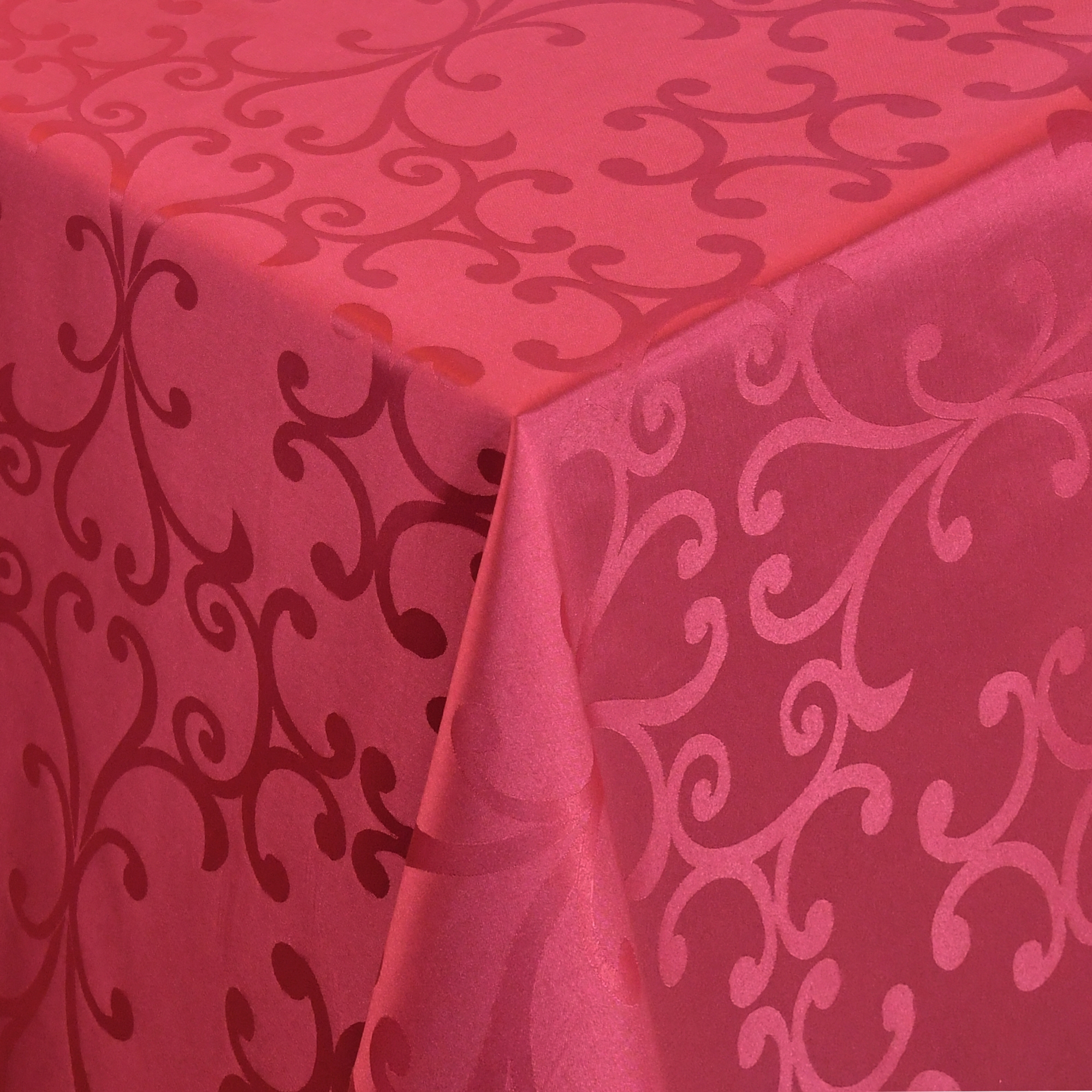 Tischdecken Damast Eckig mit Saum Milano Wein-Rot Tischdecken Damast Eckig mit Saum Milano Wein-Rot