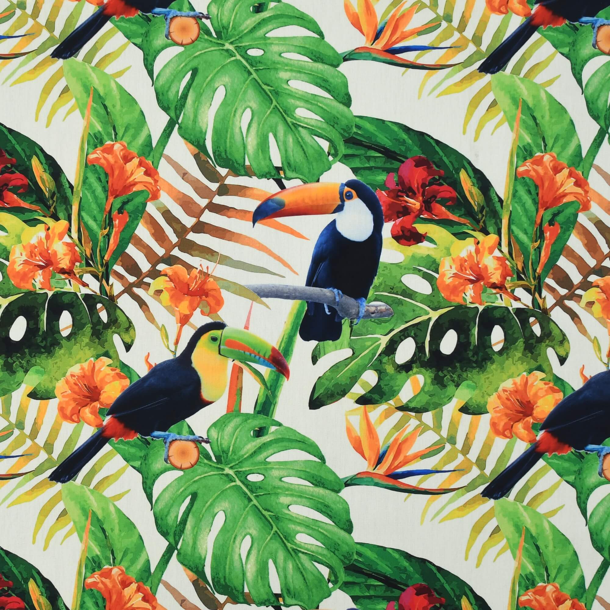 Tischdecke Outdoor abwaschbar Helle Gartentischdecke mit tropischen Pflanzen und Tukanen Fleckschutz ideal für Feiern und Partys Tischdecke Outdoor abwaschbar Helle Gartentischdecke mit tropischen Pflanzen und Tukanen Fleckschutz ideal für Feiern und Partys