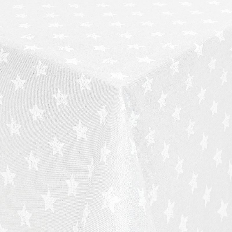 Moderno® Tischdecken Jacquard-Gewebe mit Fleckschutz und Saum Sterne in Weiss