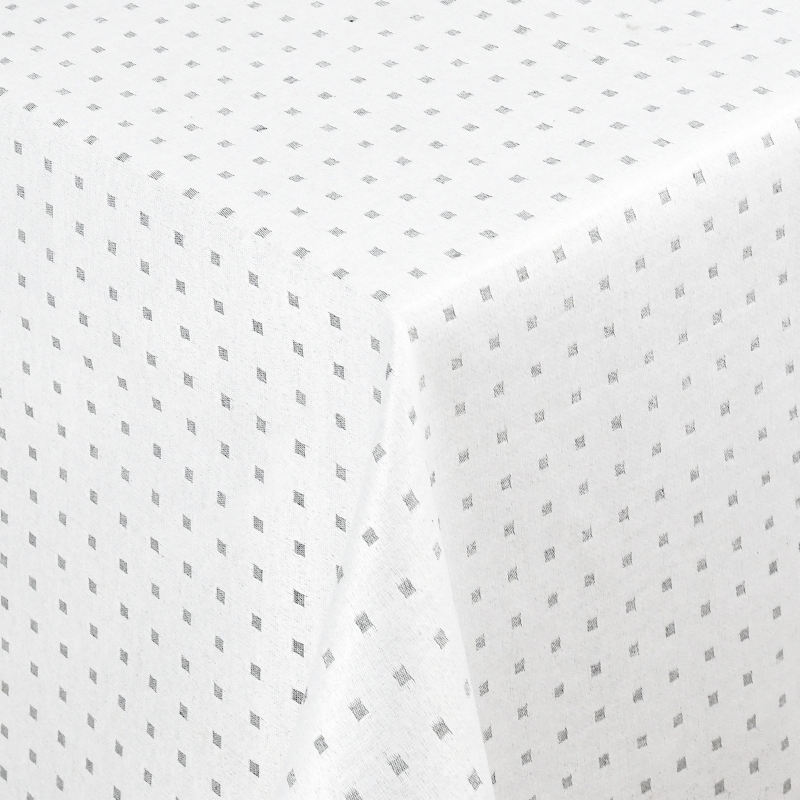 Tischdecken Jacquard-Gewebe mit Fleckschutz und Saum Helsinki in Weiss Tischdecken Jacquard-Gewebe mit Fleckschutz und Saum Helsinki in Weiss