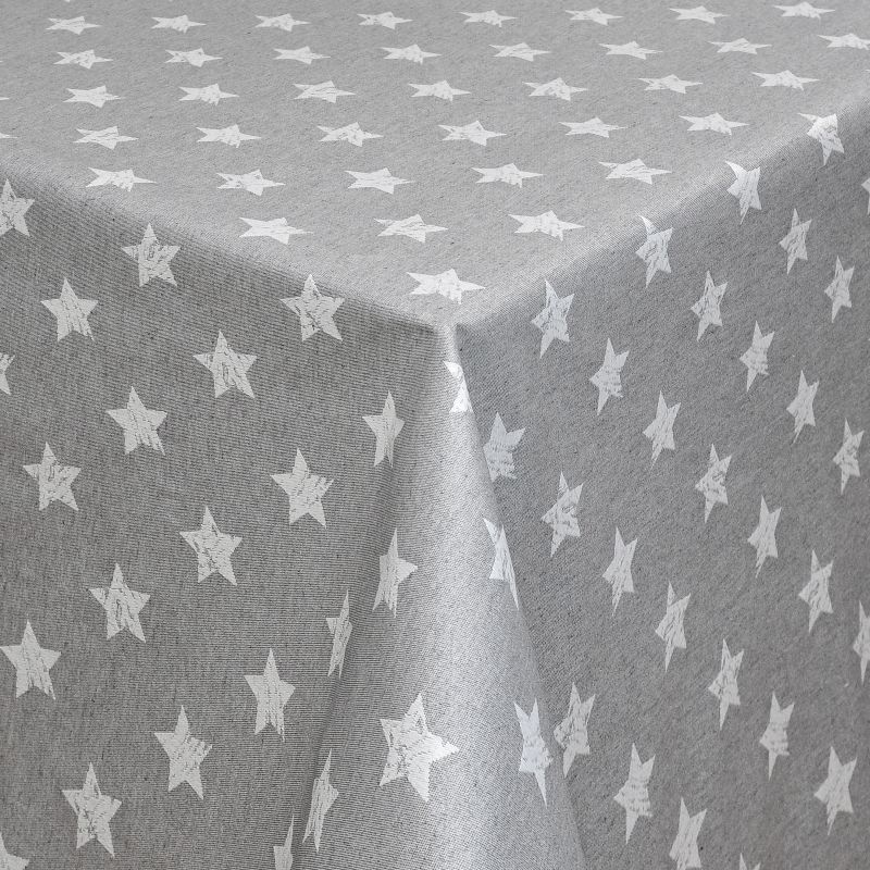 Moderno® Tischdecken Jacquard-Gewebe mit Fleckschutz und Saum Sterne in Grau