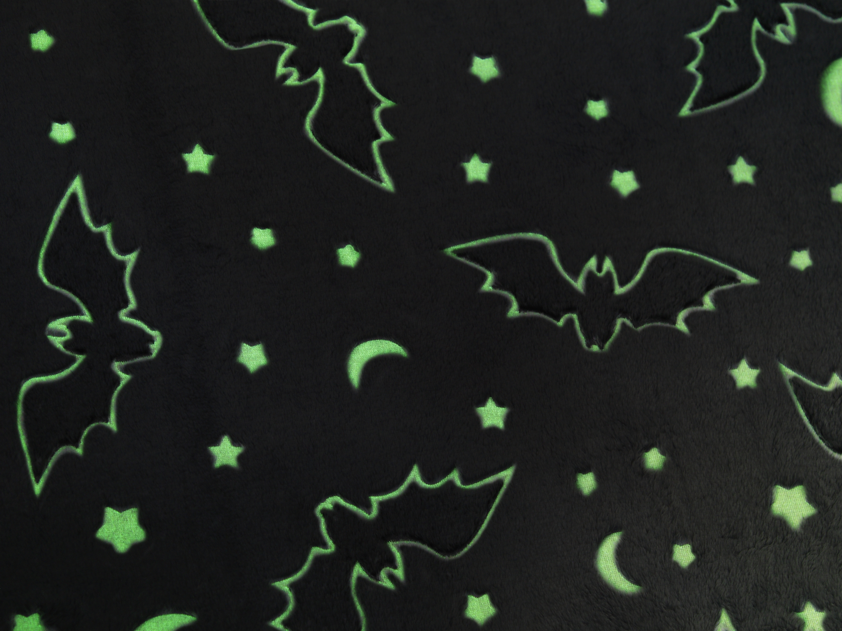 Kuscheldecke leuchtende Flanell Decke 150x200 cm mit Fledermaus Motiv in Grau