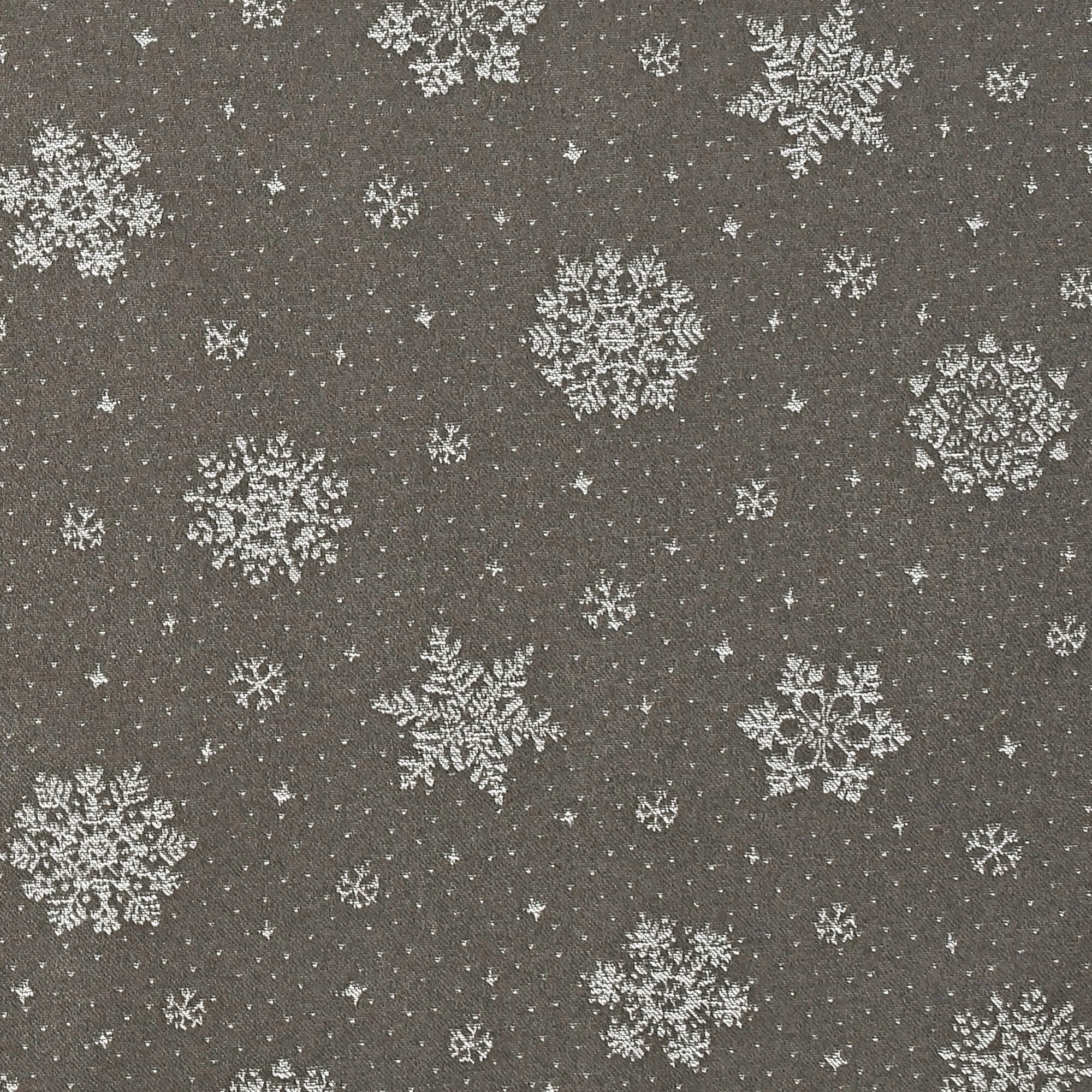 Moderno® Tischläufer Lurex Schneekristalle Dunkelgrau-Perlweiß – Jacquard-Gewebe mit Glanzeffekt & Fleckschutz, festlich & abwaschbar