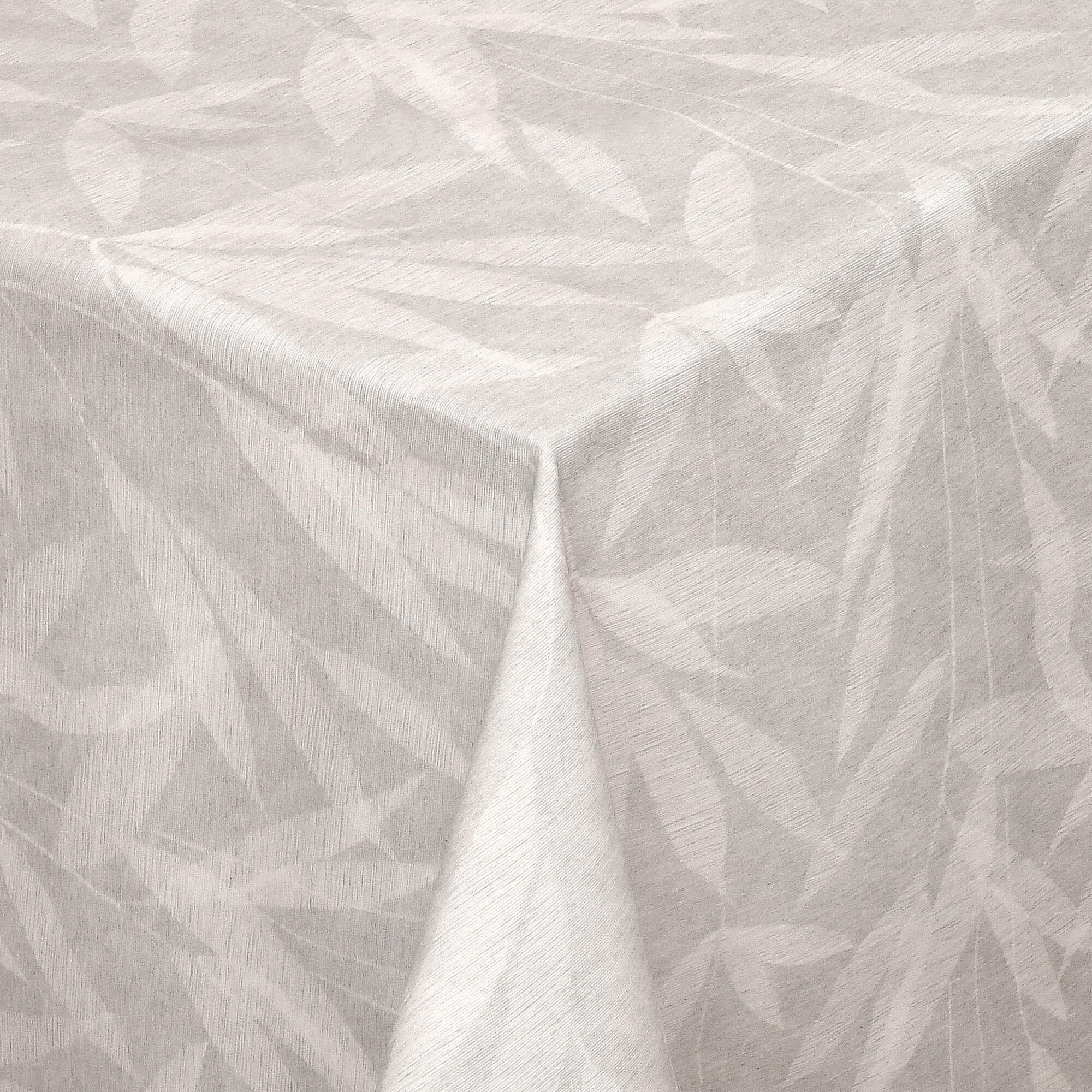 Abwaschbare Tischdecke mit Fleckschutz – Tropischer Bambuswald Grau Weiss