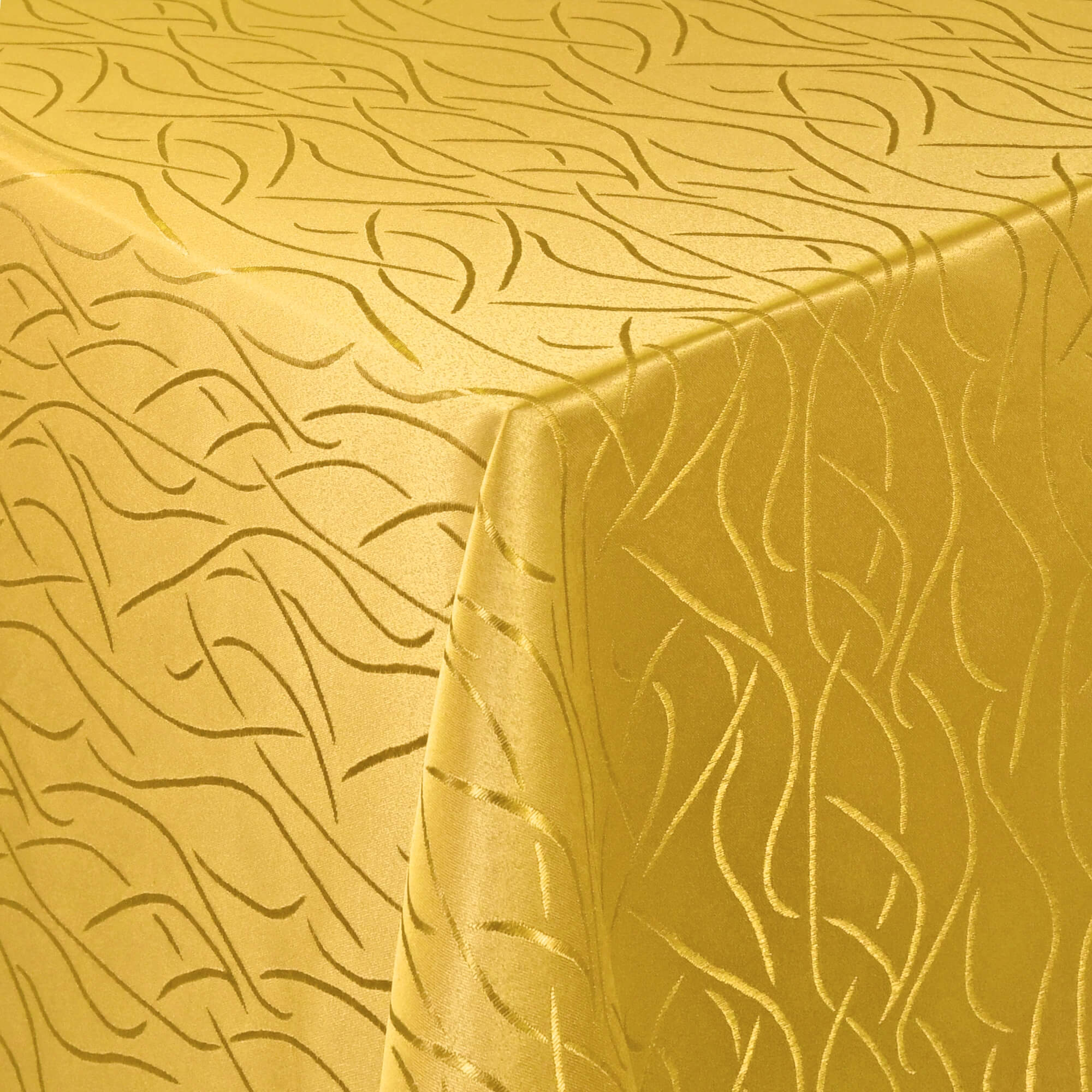 Sonderposten – Moderno® Damast-Tischdecke eckig 80x80 cm mit Streifenmuster in Dunkel-Gelb