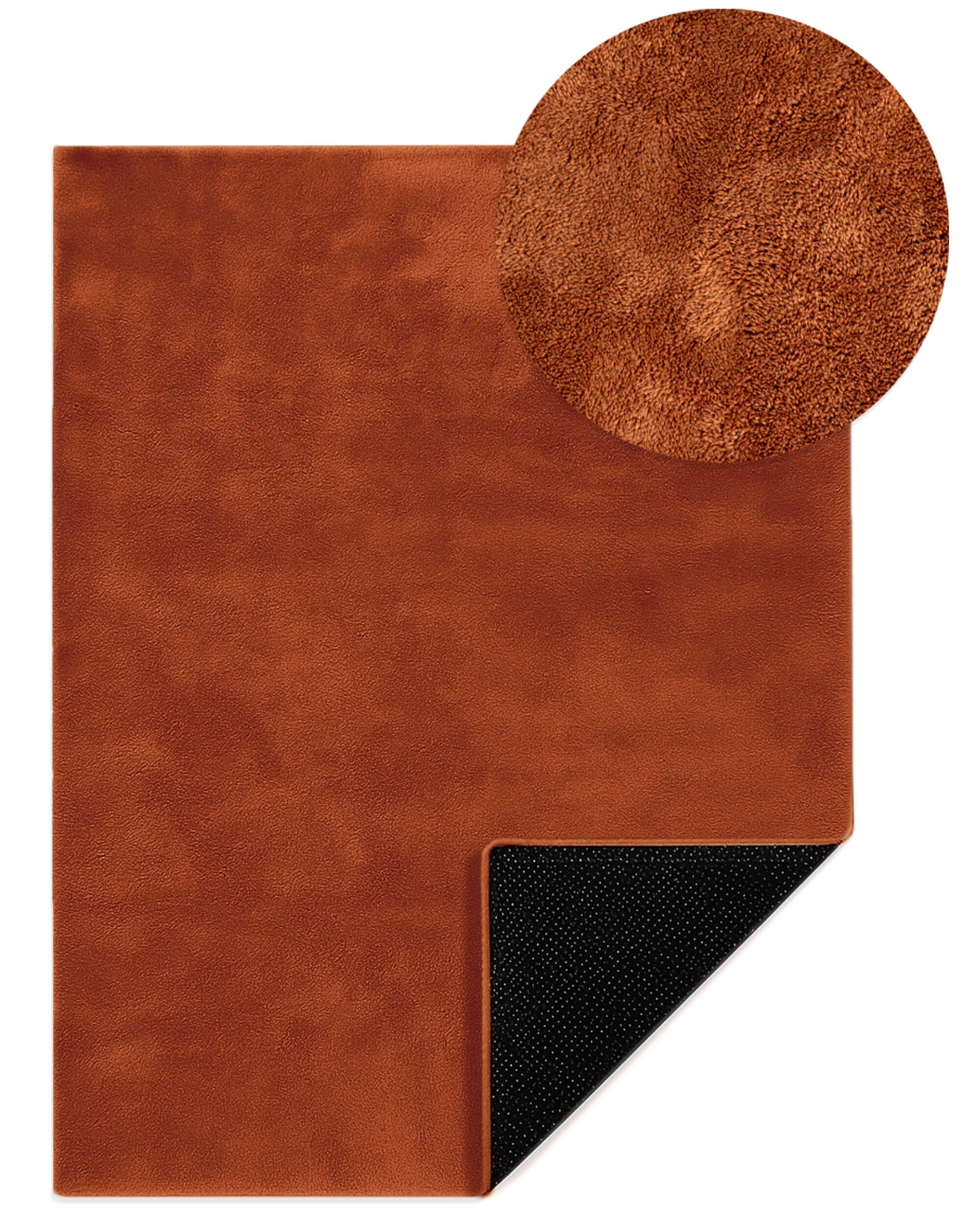 Moderno® Kurzflor Teppich Kupfer – Weicher Wohnzimmer Teppich, modern & waschbar mit rutschhemmender Rückseite