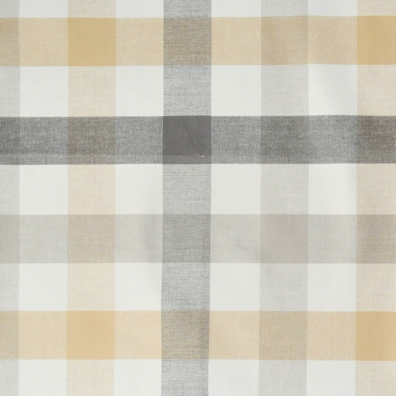 Tischdecke Abwaschbar Wachstuch Karomuster in Grau und Beige im Wunschmaß